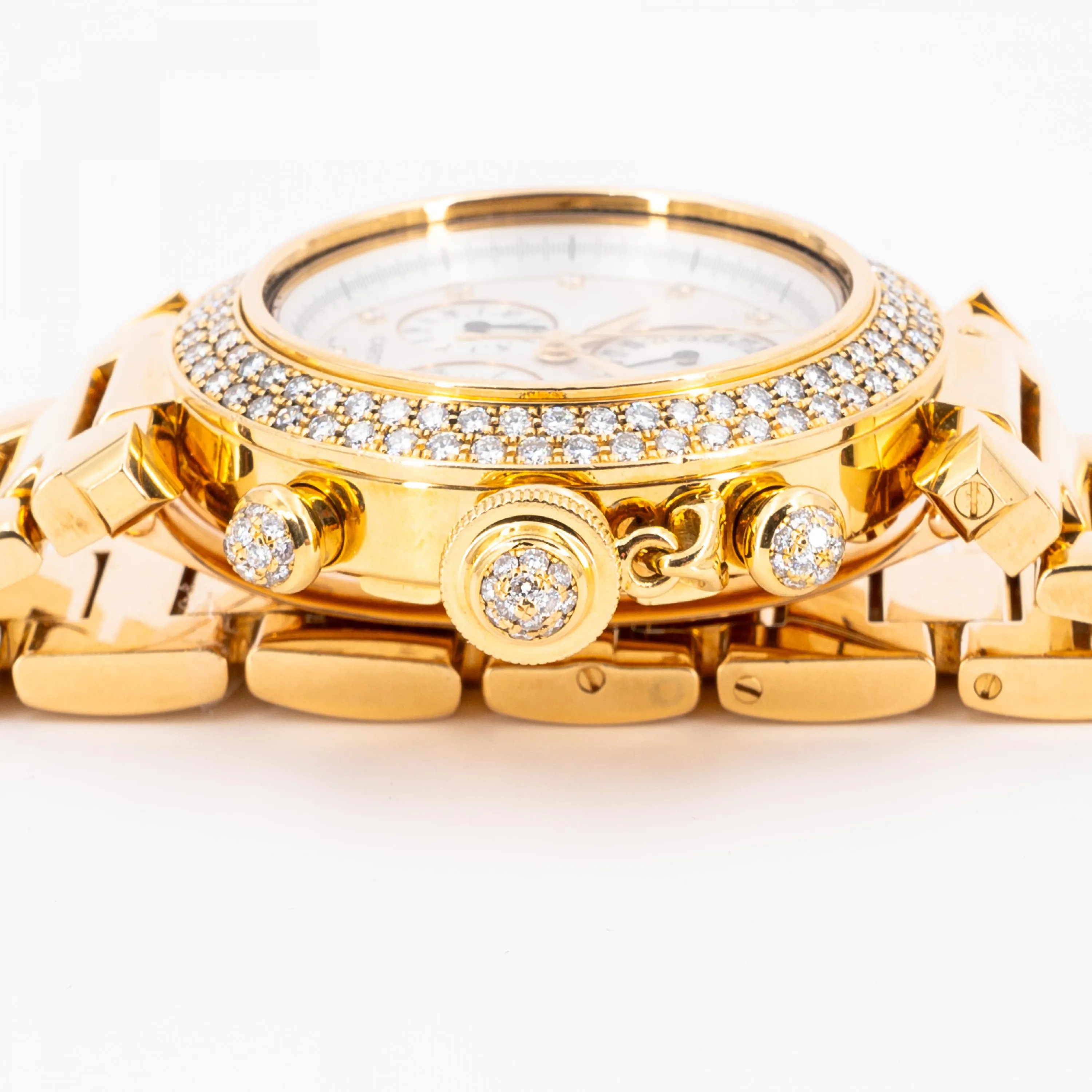 Cartier Pasha 1354 35mm Yellow gold and diamonds Silver 4