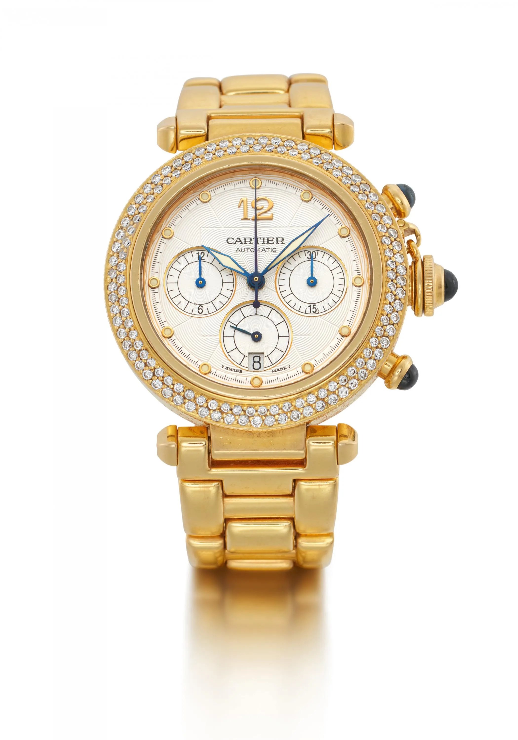 Cartier Pasha 2111 38mm Yellow gold and diamonds Silver