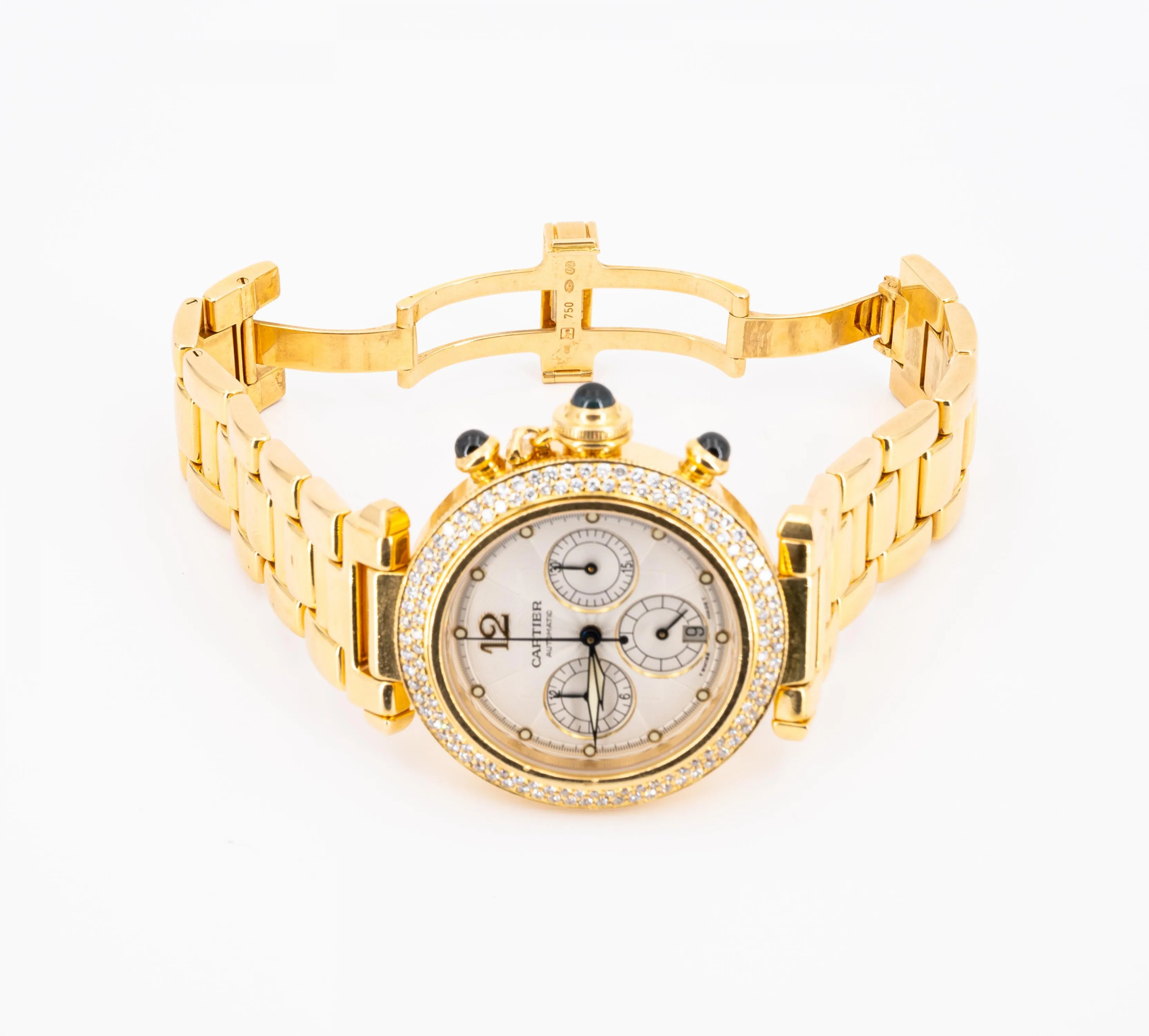 Cartier Pasha 2111 38mm Yellow gold and diamonds Silver 1