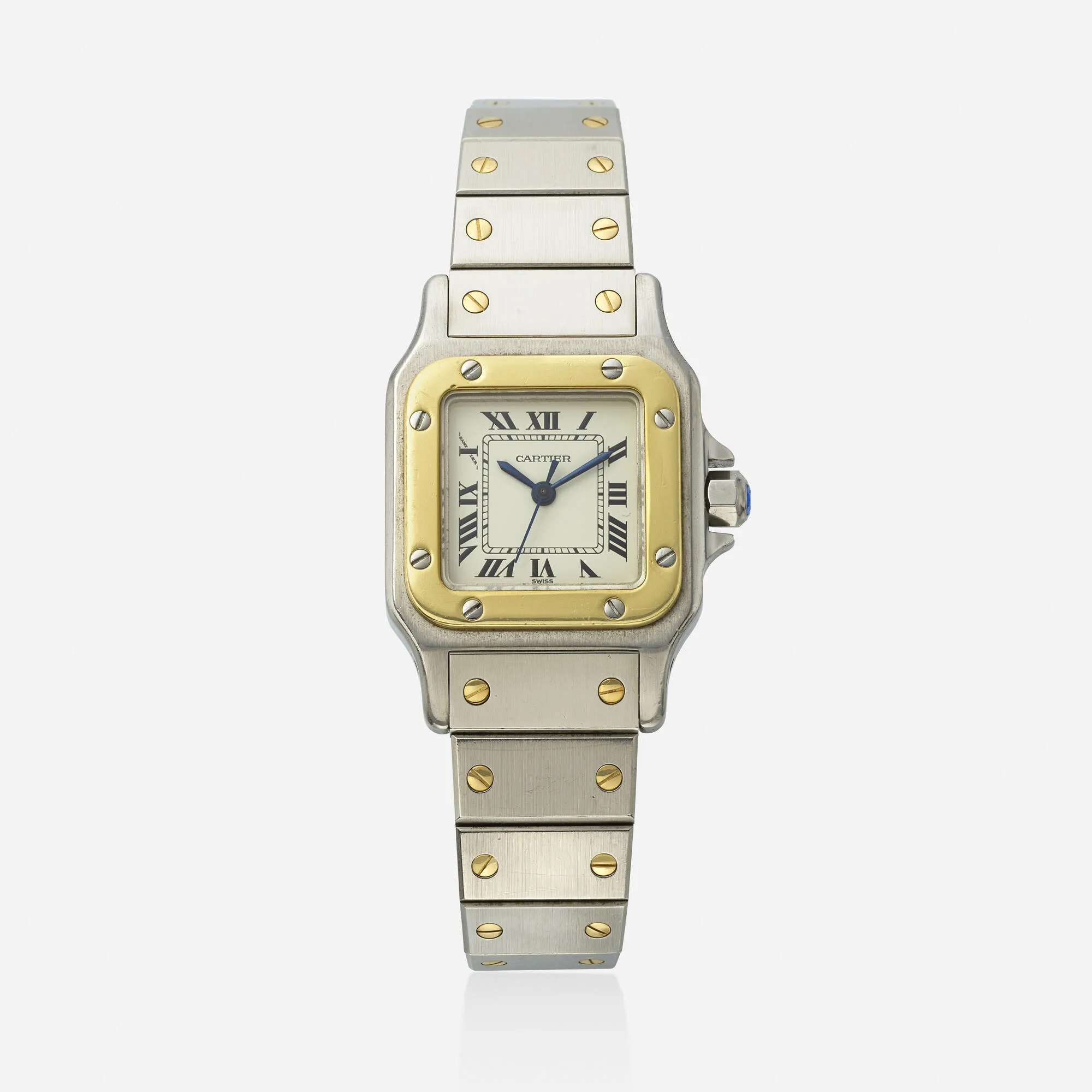Cartier Santos 0902 24mm Yellow gold and stainless steel White