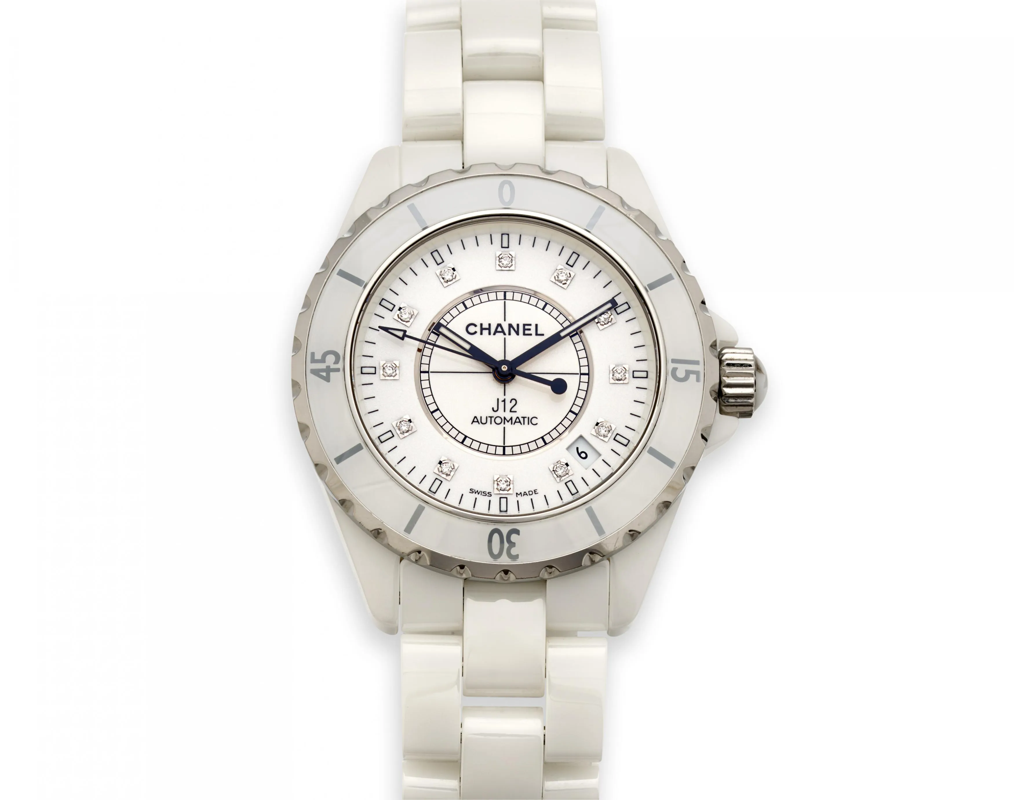 Chanel J12 H1629 38mm Ceramic and Stainless steel White