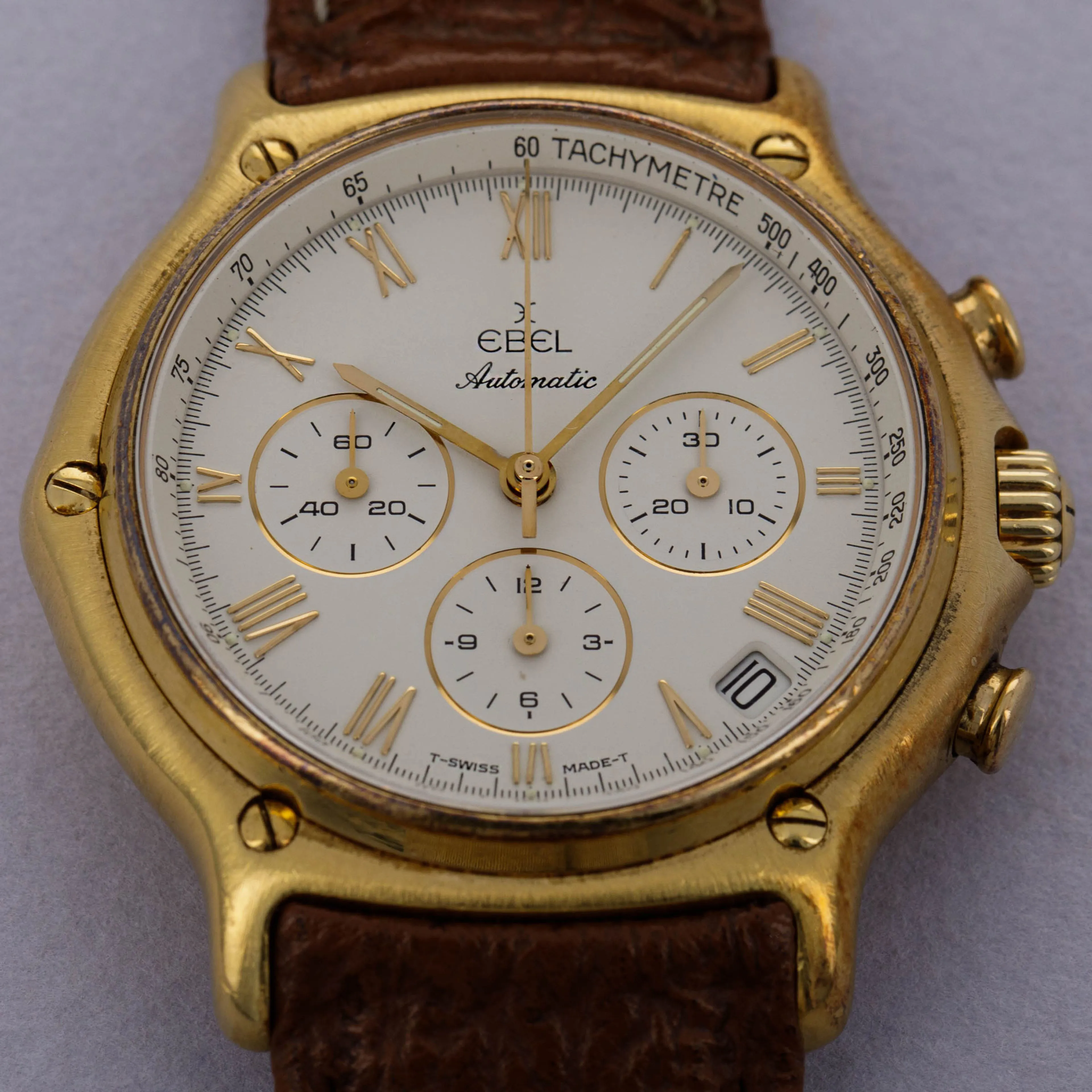 Ebel 1911 Chronograph 8134901 38mm Yellow gold Silver 11