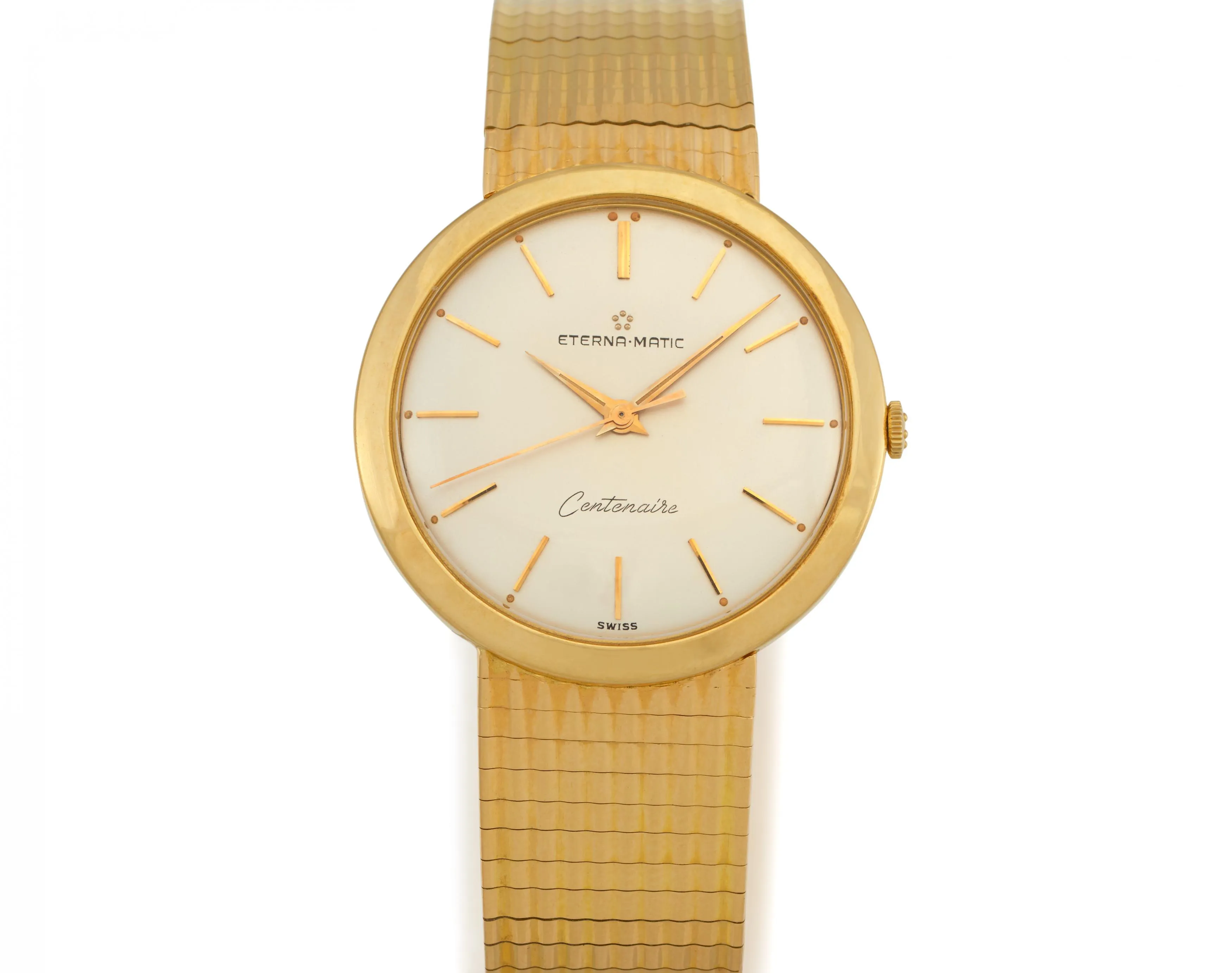 Eterna Centenaire 34mm Yellow gold Silver