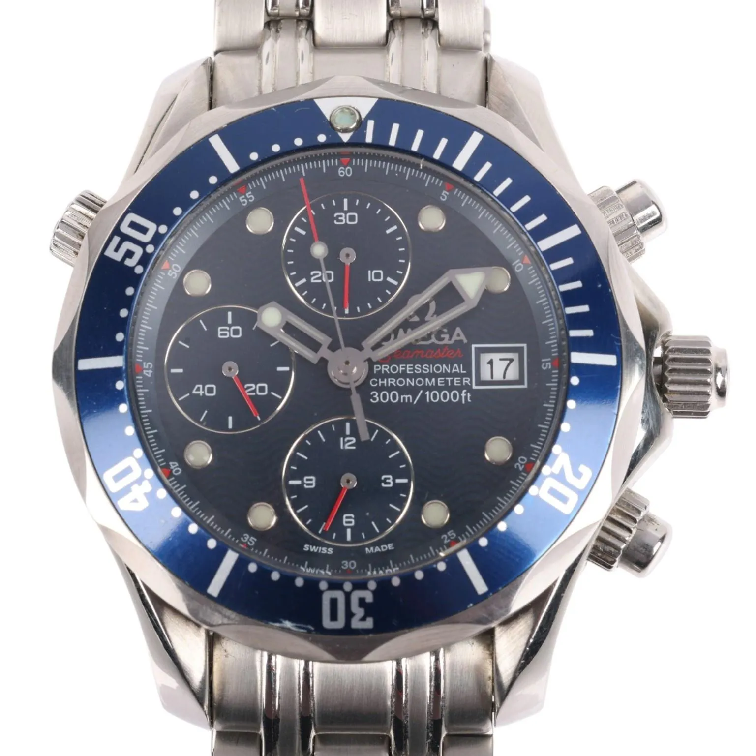 Omega Seamaster Chronograph 178.0514 Stainless steel Blue Romania Dealer EveryWatch