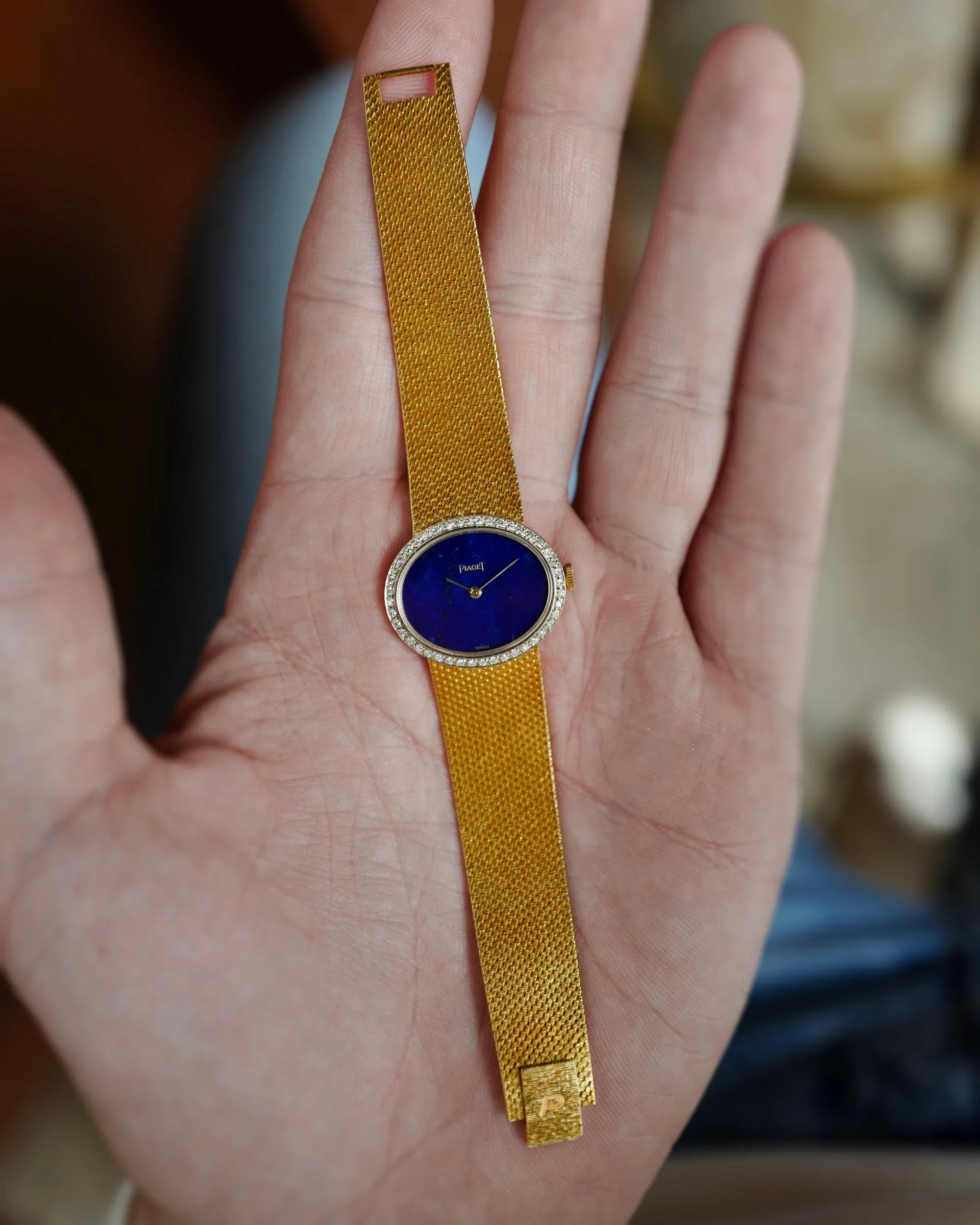 Piaget Vintage 6805K6 22mm  18k YG Lapis lazuli 3