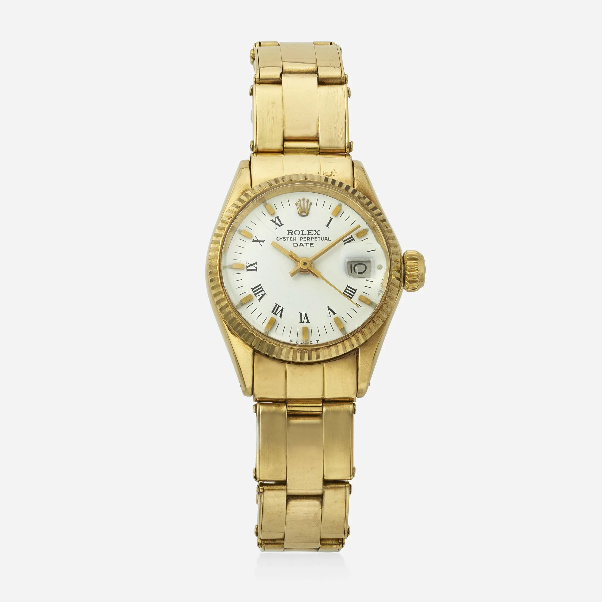 Rolex Oyster Perpetual Date 6517 26mm Yellow gold White