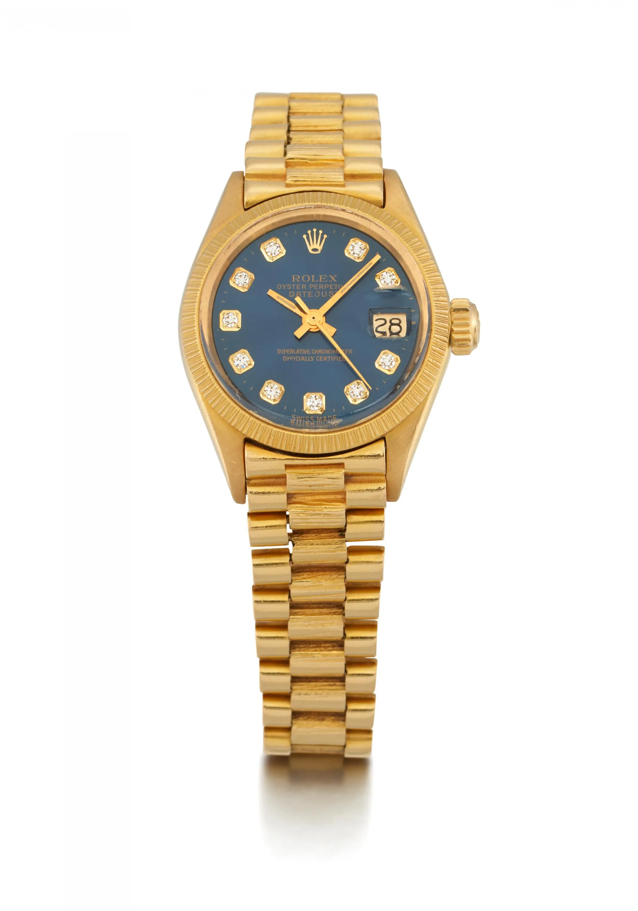 Rolex Lady-Datejust 6927 26mm Yellow gold Blue and diamond-set