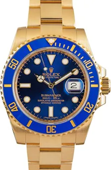 Rolex Submariner 116618 40mm 18k yellow gold Blue