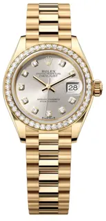 Rolex Lady-Datejust 279138RBR-0019 Yellow gold Silver set with diamonds