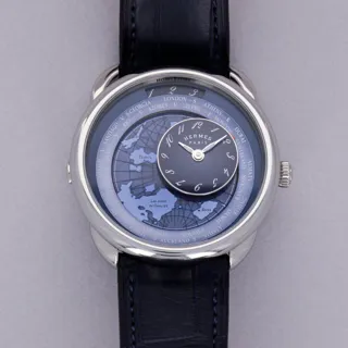 Hermès Arceau Le Temps Voyageur AR10.510 Stainless steel Blue