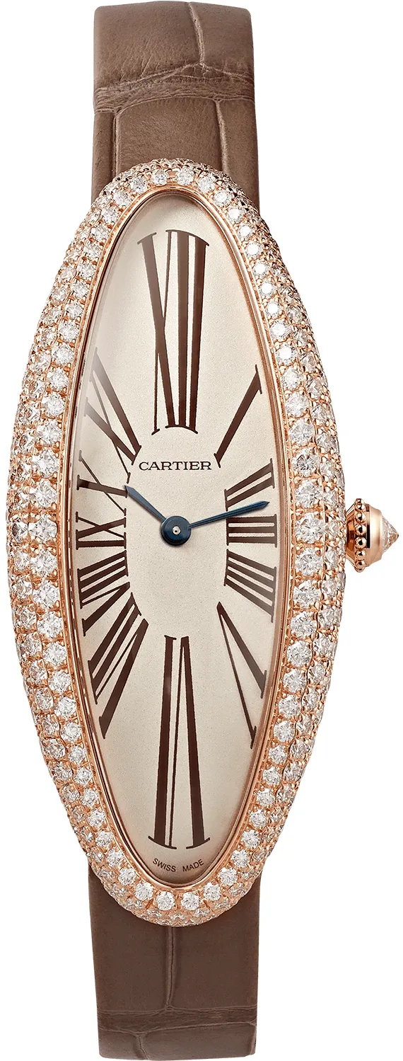 Cartier Baignoire Allongée WJBA0006 21mm Rose gold Silver