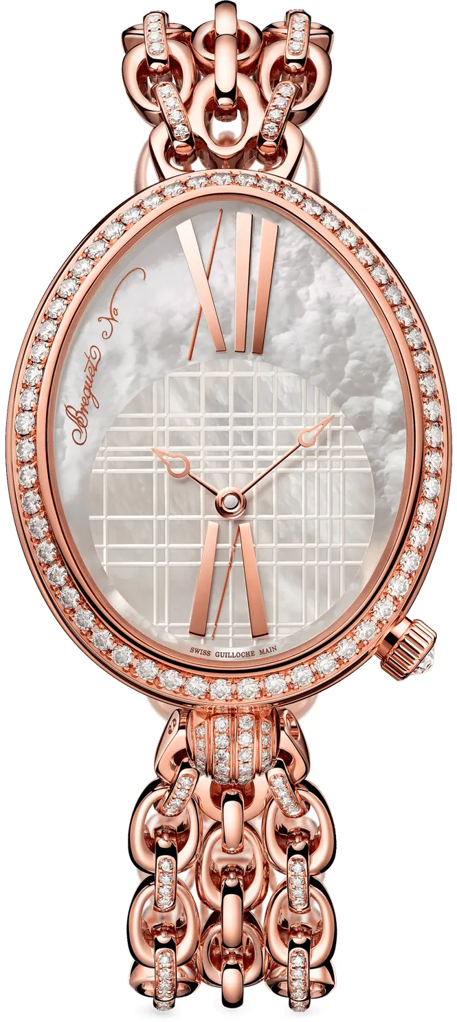 Breguet Reine de Naples 8965BR/5W/J53/DDD0 34mm Rose gold White