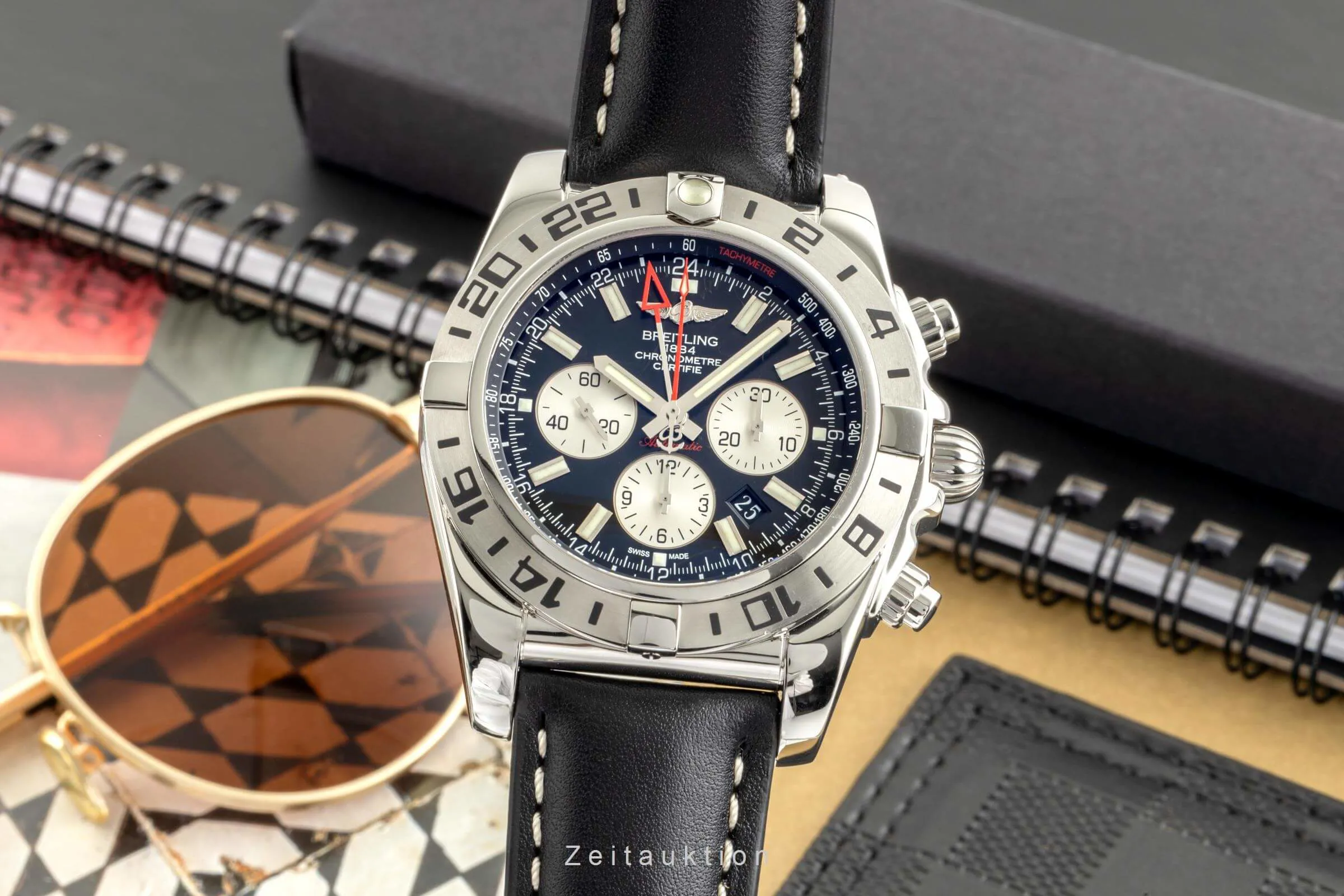 Breitling AB0413 47mm Stainless steel Black