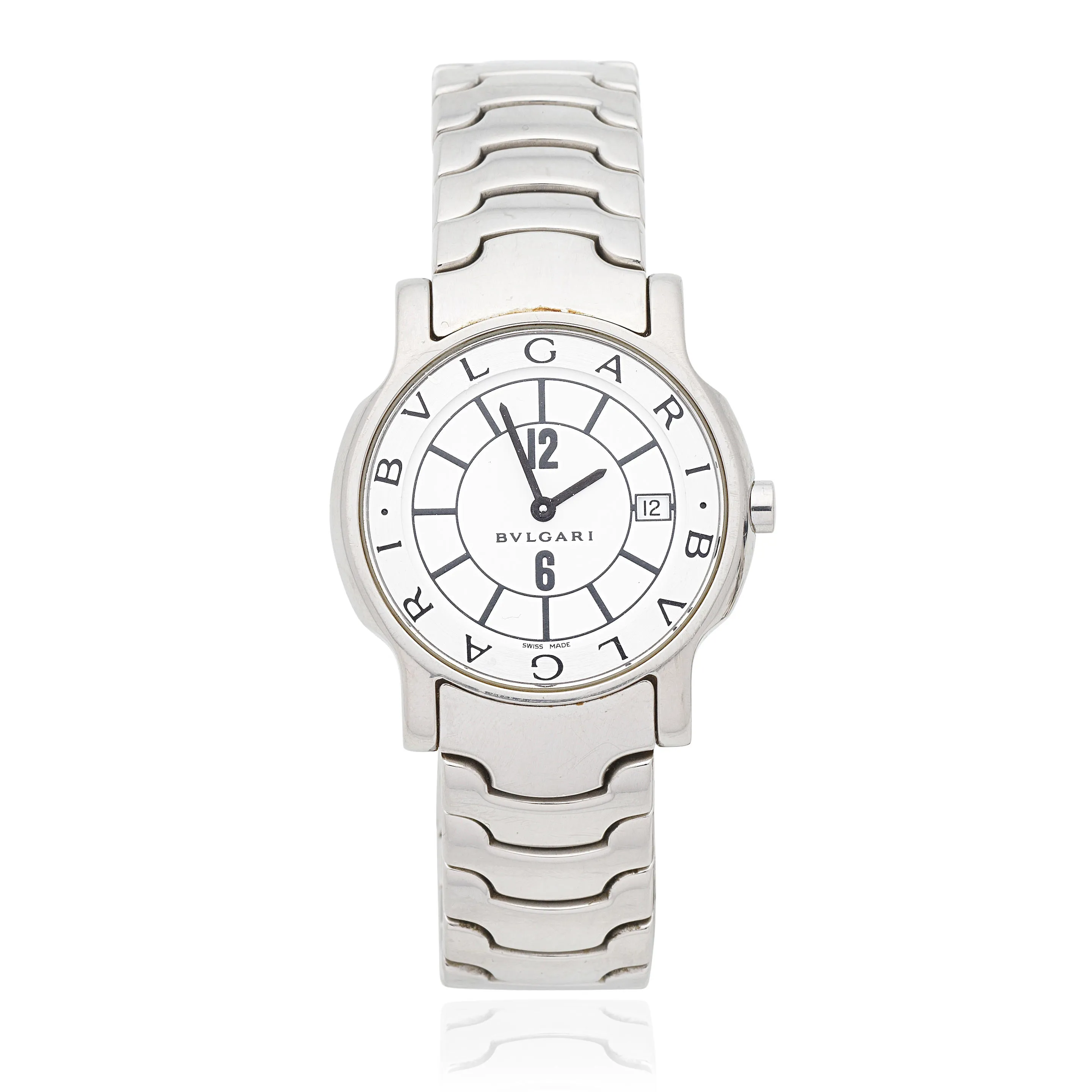 Bulgari Solotempo ST35S 34mm Stainless steel White