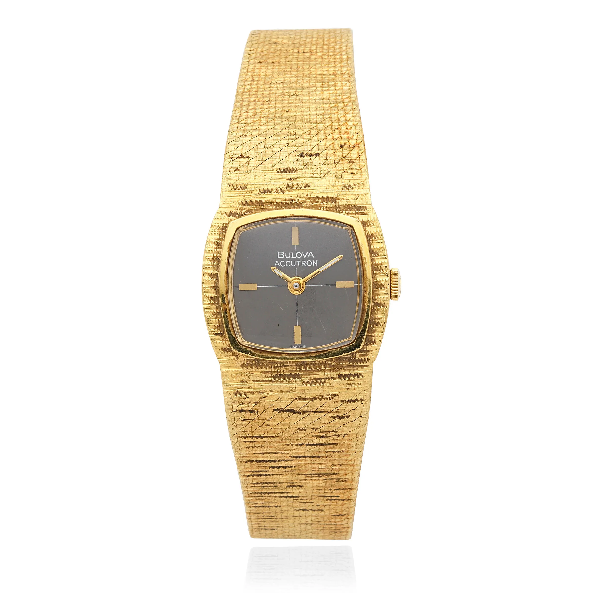 Bulova Accutron 7066 24mm Yellow gold Gray