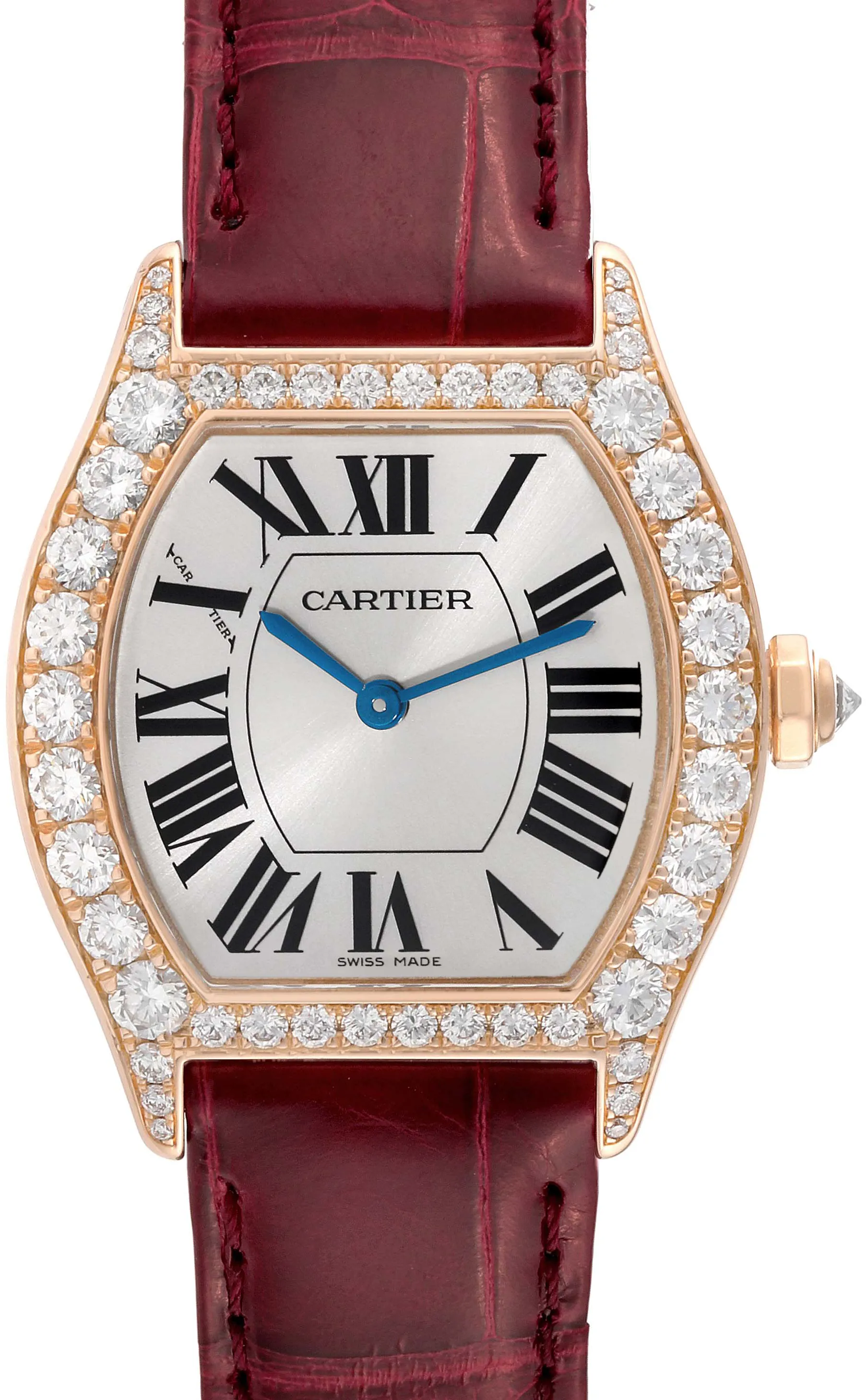 Cartier Tortue WA507031 28mm Rose gold Silver sunray