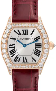 Cartier Tortue Rose Gold Diamond Bezel Ladies Watch WA507031 Rose gold Silver