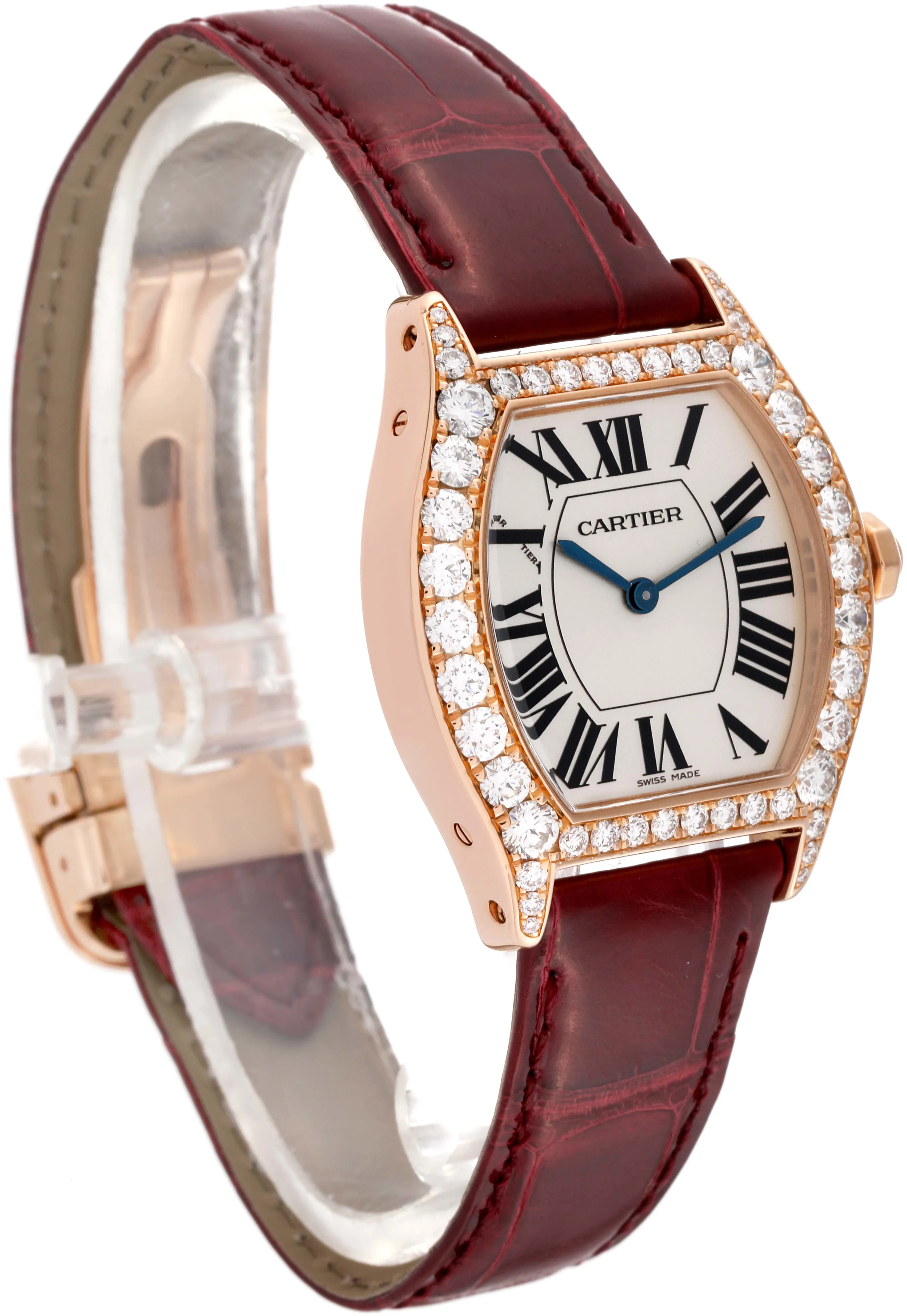 Cartier Tortue WA507031 28mm Rose gold Silver sunray 2