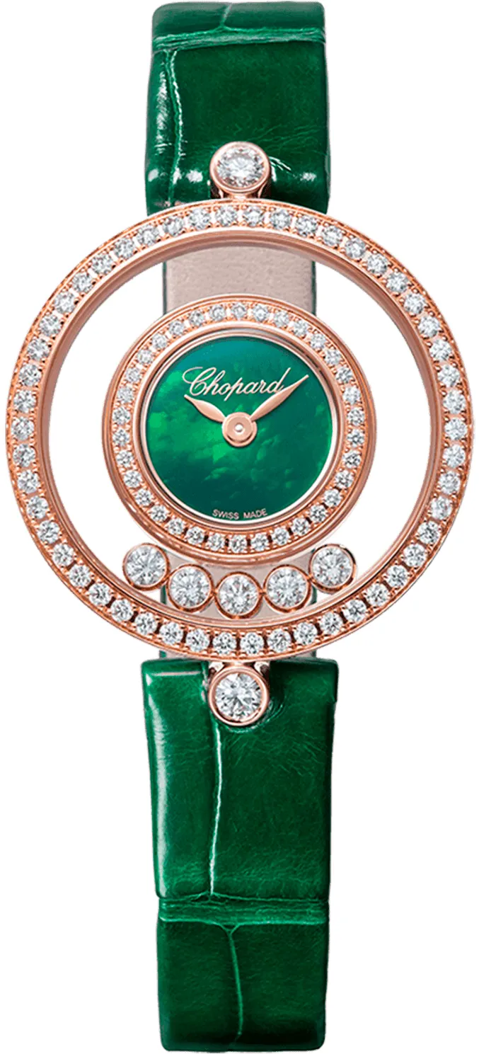 Chopard Happy Diamonds 203957-5209 25mm Rose gold Green