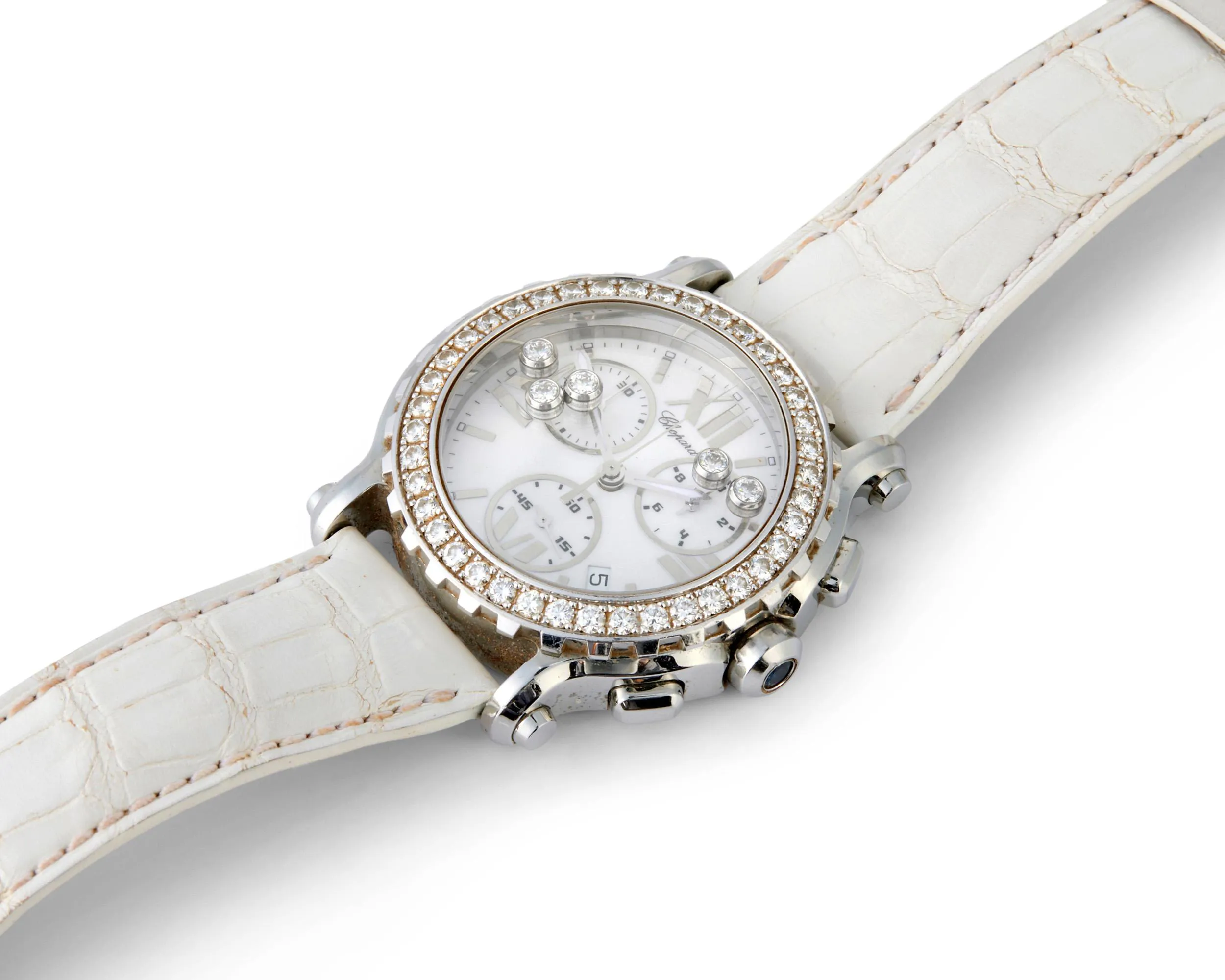 Chopard Happy Sport 38mm Stainless steel and diamonds White 2