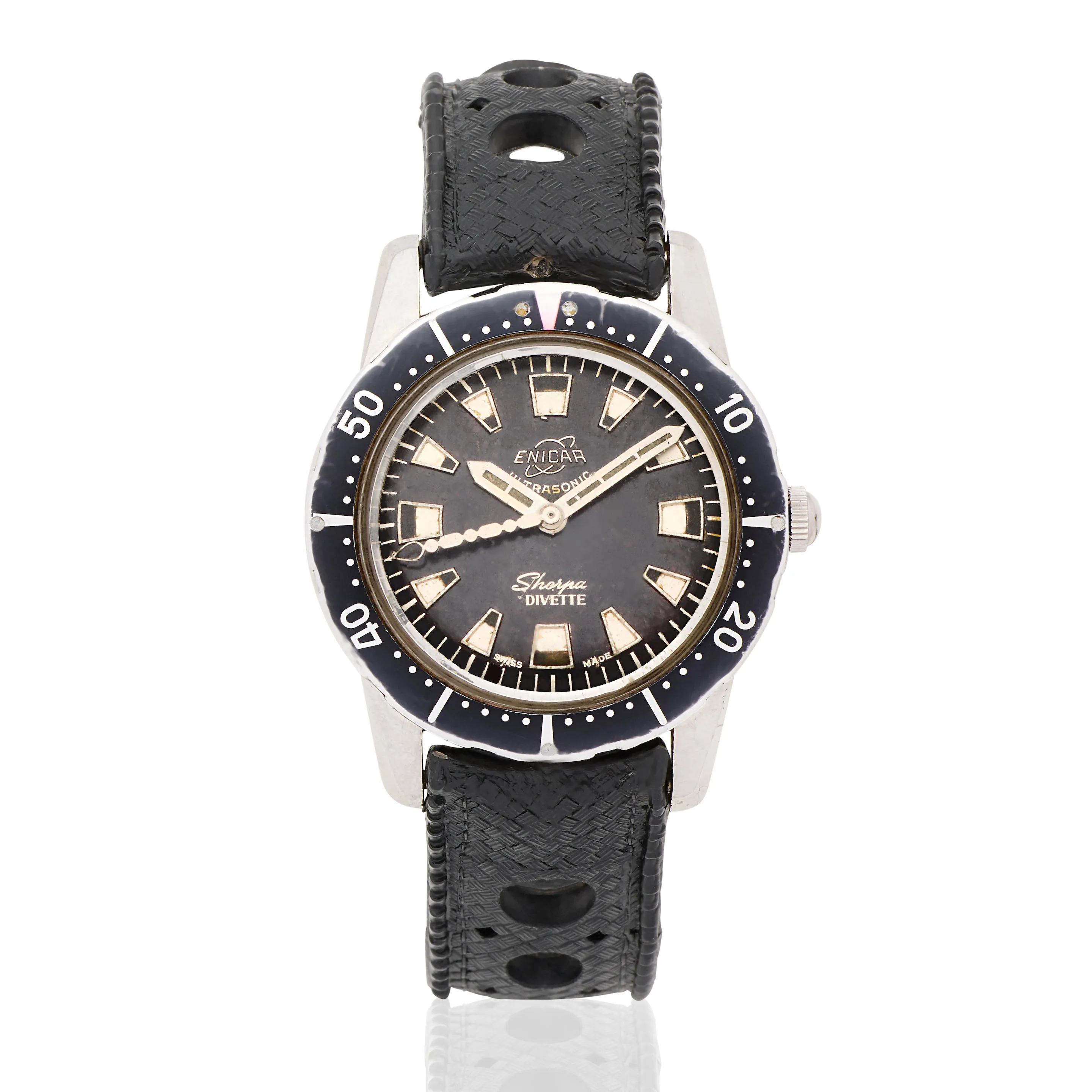 Enicar Sherpa 36mm Stainless steel Black