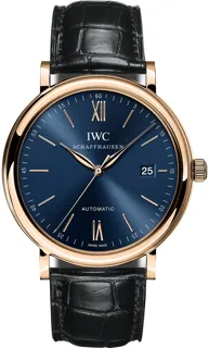 IWC Portofino IW356522 Yellow gold Blue