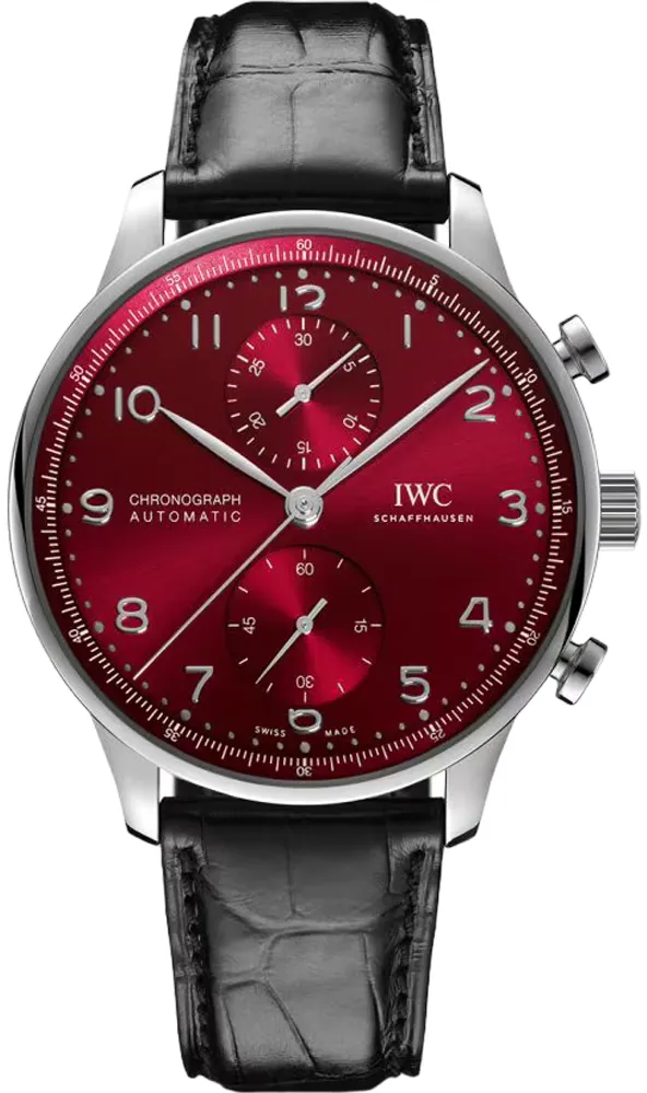 IWC Portugieser Chronograph IW371616 41mm Stainless steel Red