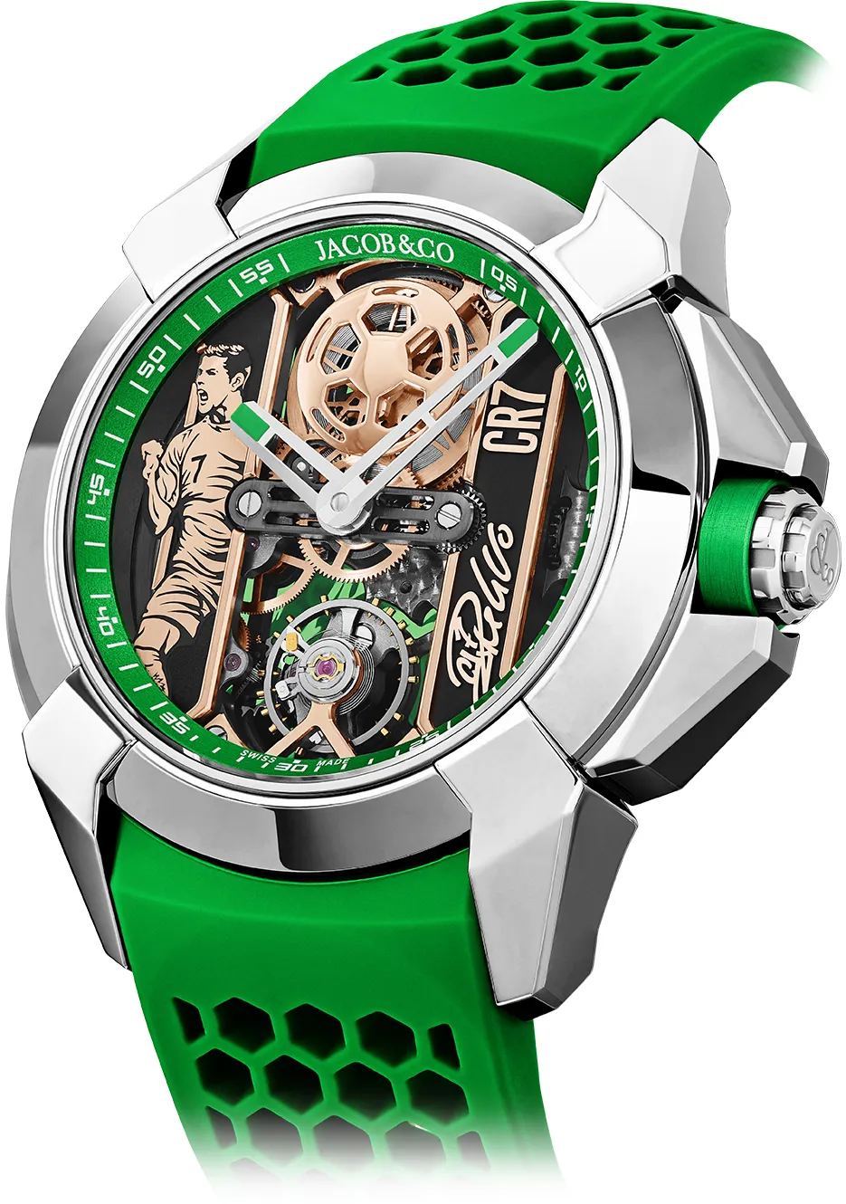 Jacob & Co. Epic X EX120.10.AD.AA.ABRUA 44mm Stainless steel Green and Golden