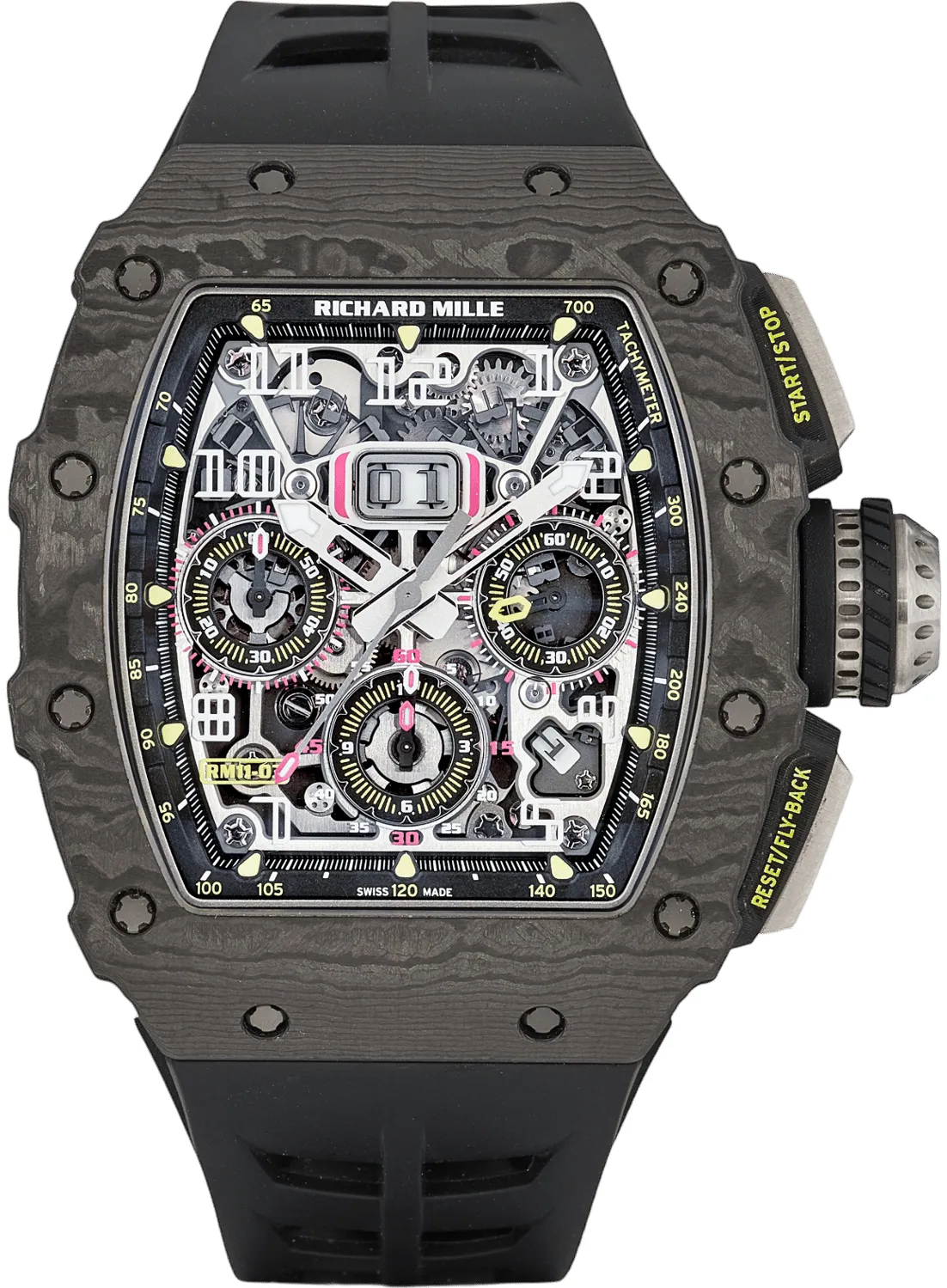 Richard Mille RM11-03 RM11-03 CA 44mm Carbon fiber Skeletonized