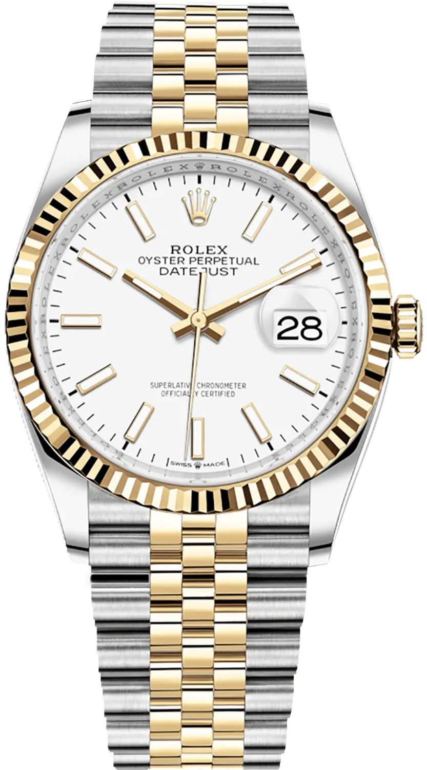 Rolex Datejust 36 126233-0019 36mm Yellow gold and Oystersteel White