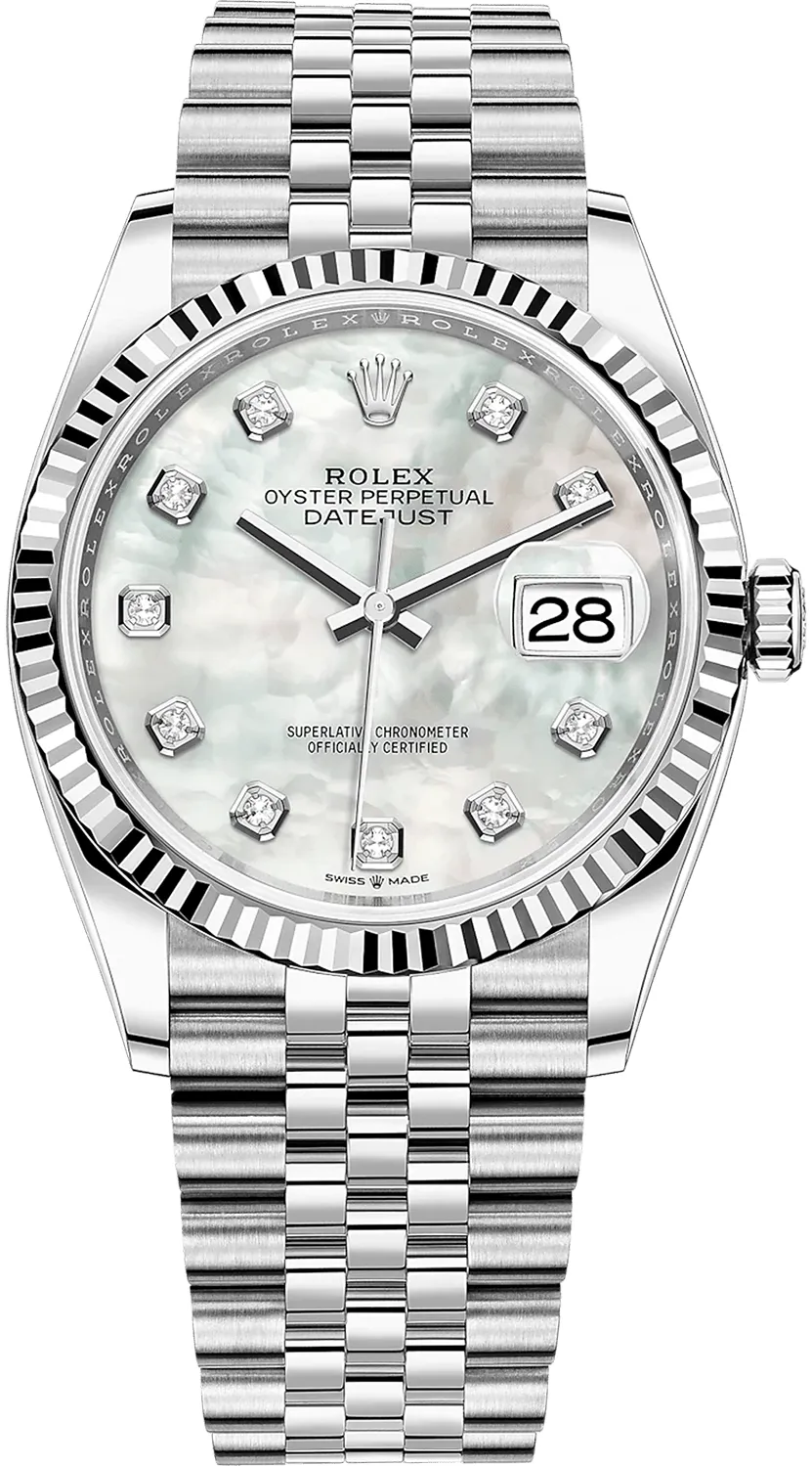 Rolex Datejust 36 126234-0019 36mm White gold and Oystersteel White