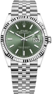 Rolex Datejust 36 126234-0051 White gold and Stainless steel Green