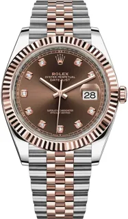 Rolex Datejust 41 126331-0004 Oystersteel and Everose gold Brown