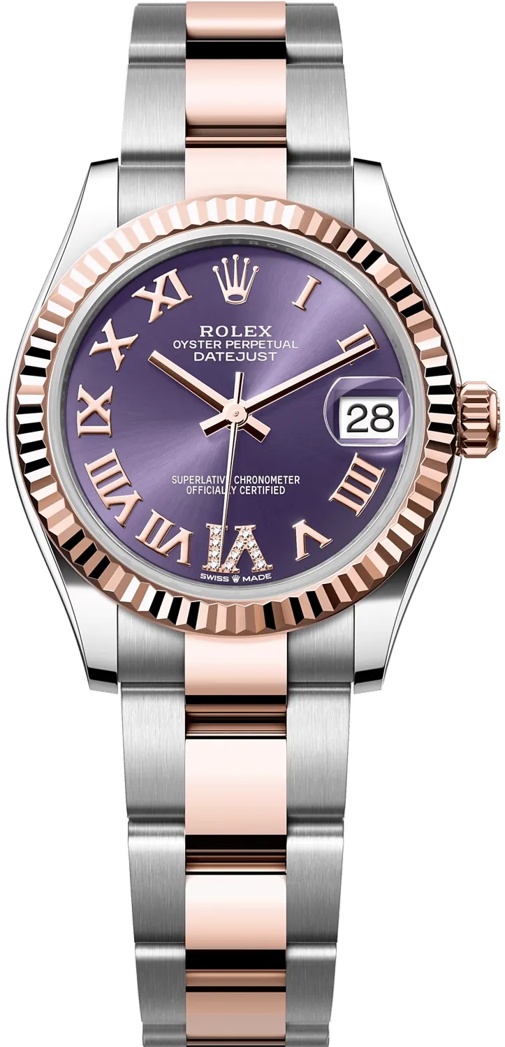 Rolex Datejust 278271-0019 31mm Yellow gold and stainless steel Aubergine