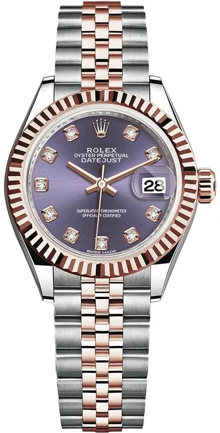 Rolex Lady-Datejust 279171-0015 28mm Oystersteel and Everose gold Purple