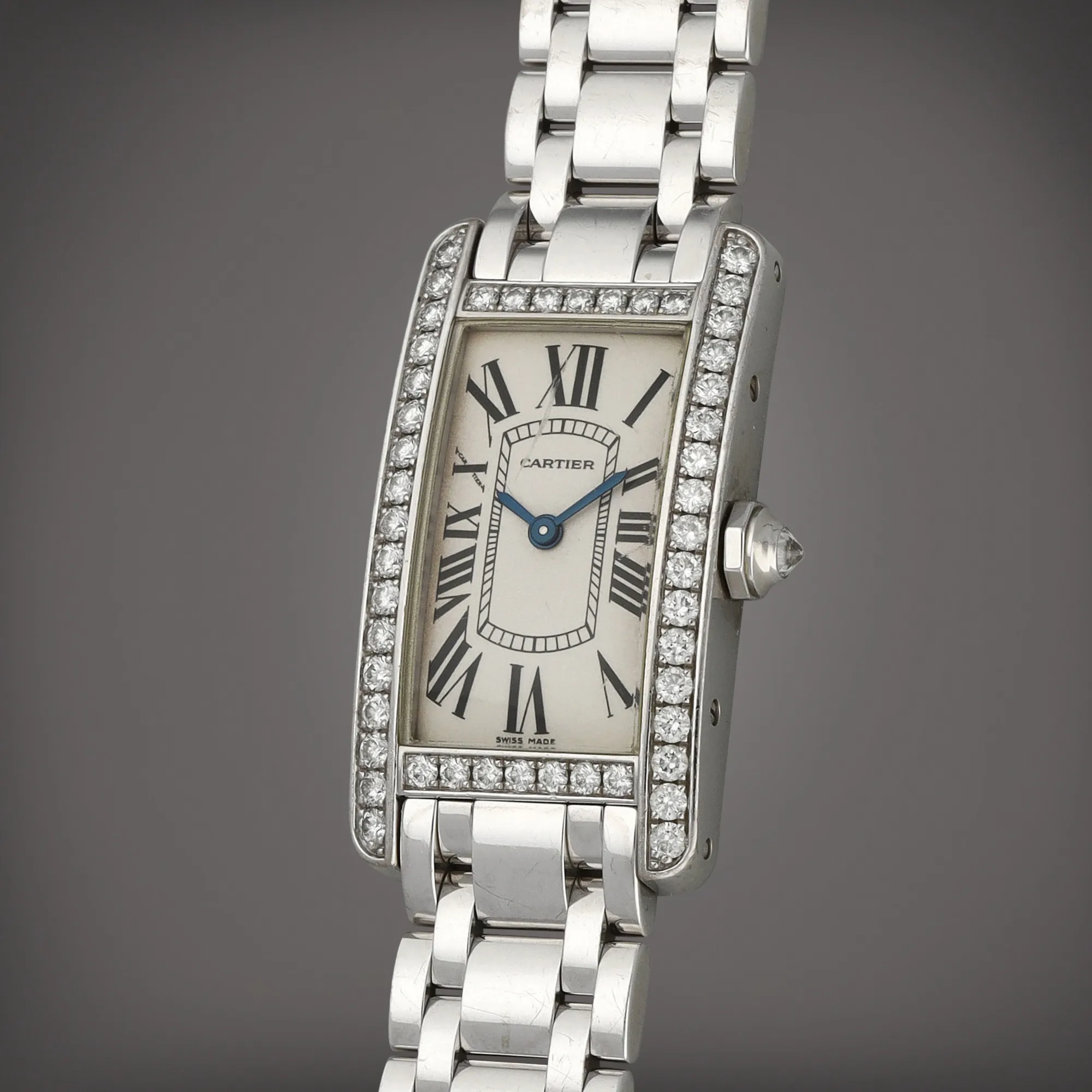 Cartier Tank Américaine 2489 19mm White gold and diamond-set Silver