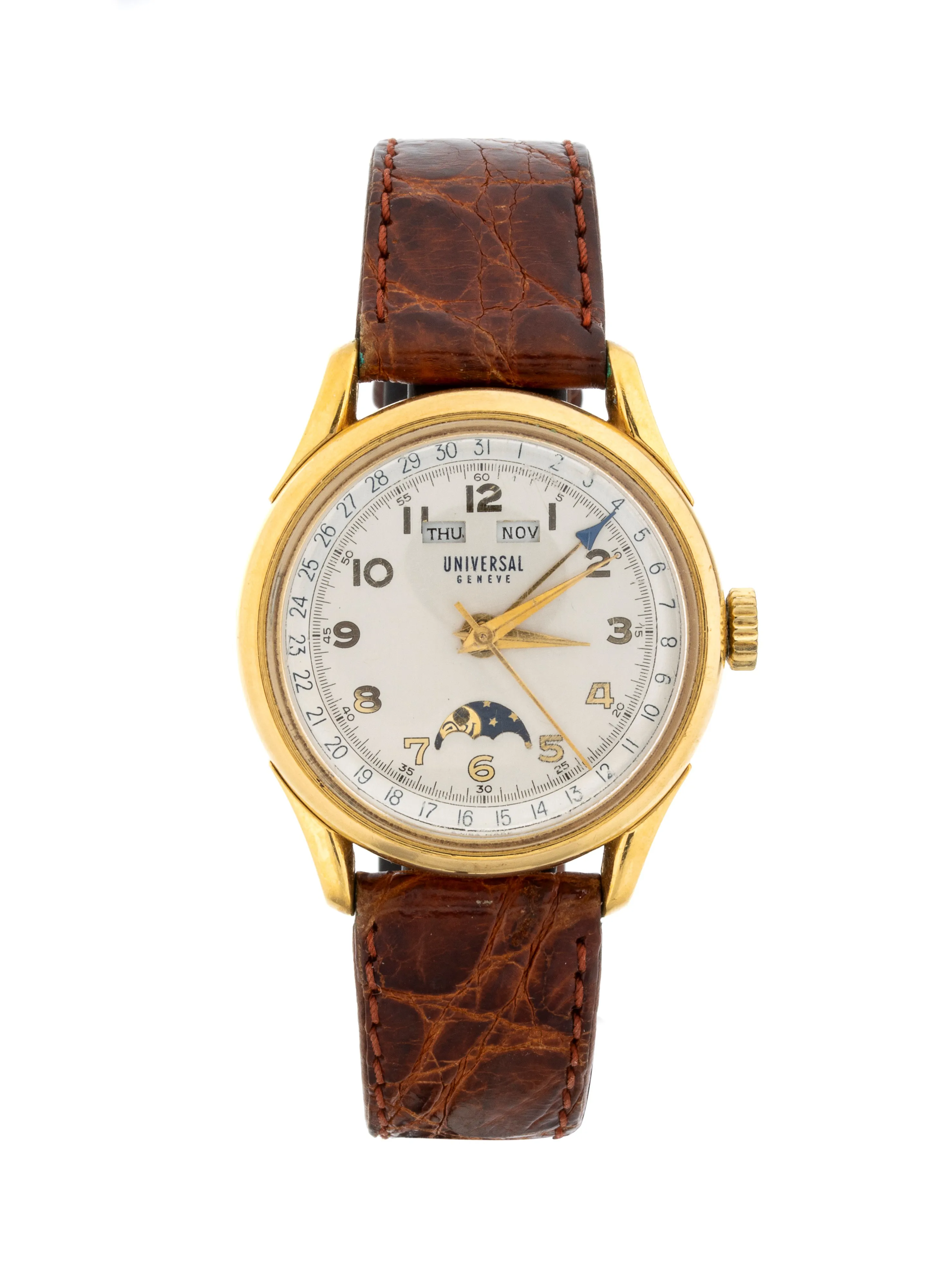 Universal Genève 34mm Gold plated stainless steel Silver