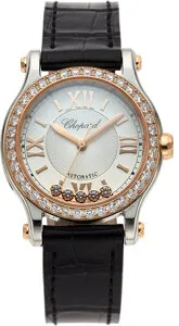 Chopard Happy Sport 8573 30mm Stainless steel, rose gold and diamond-set Silver