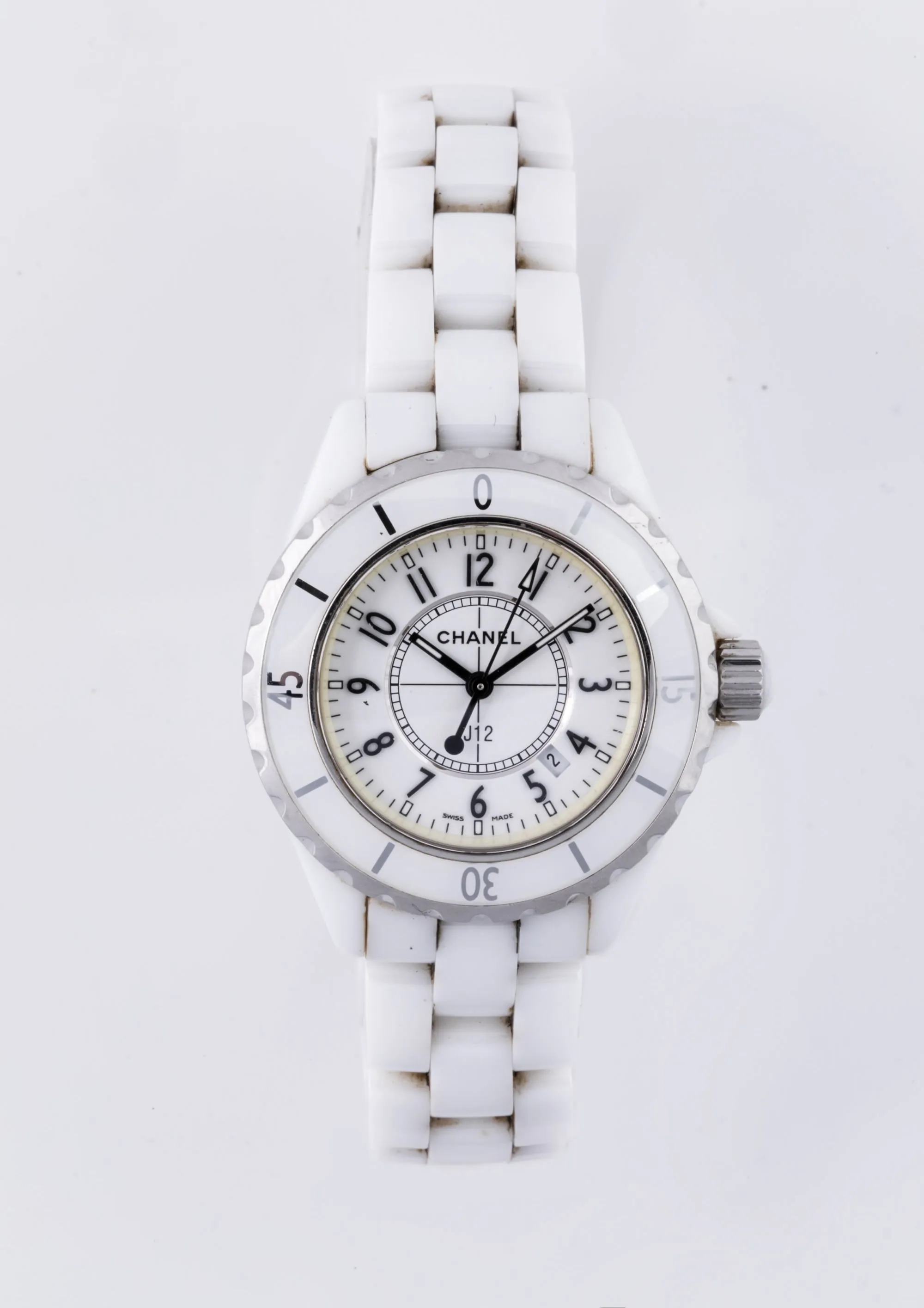 Chanel J12 33mm Ceramic and Stainless steel White