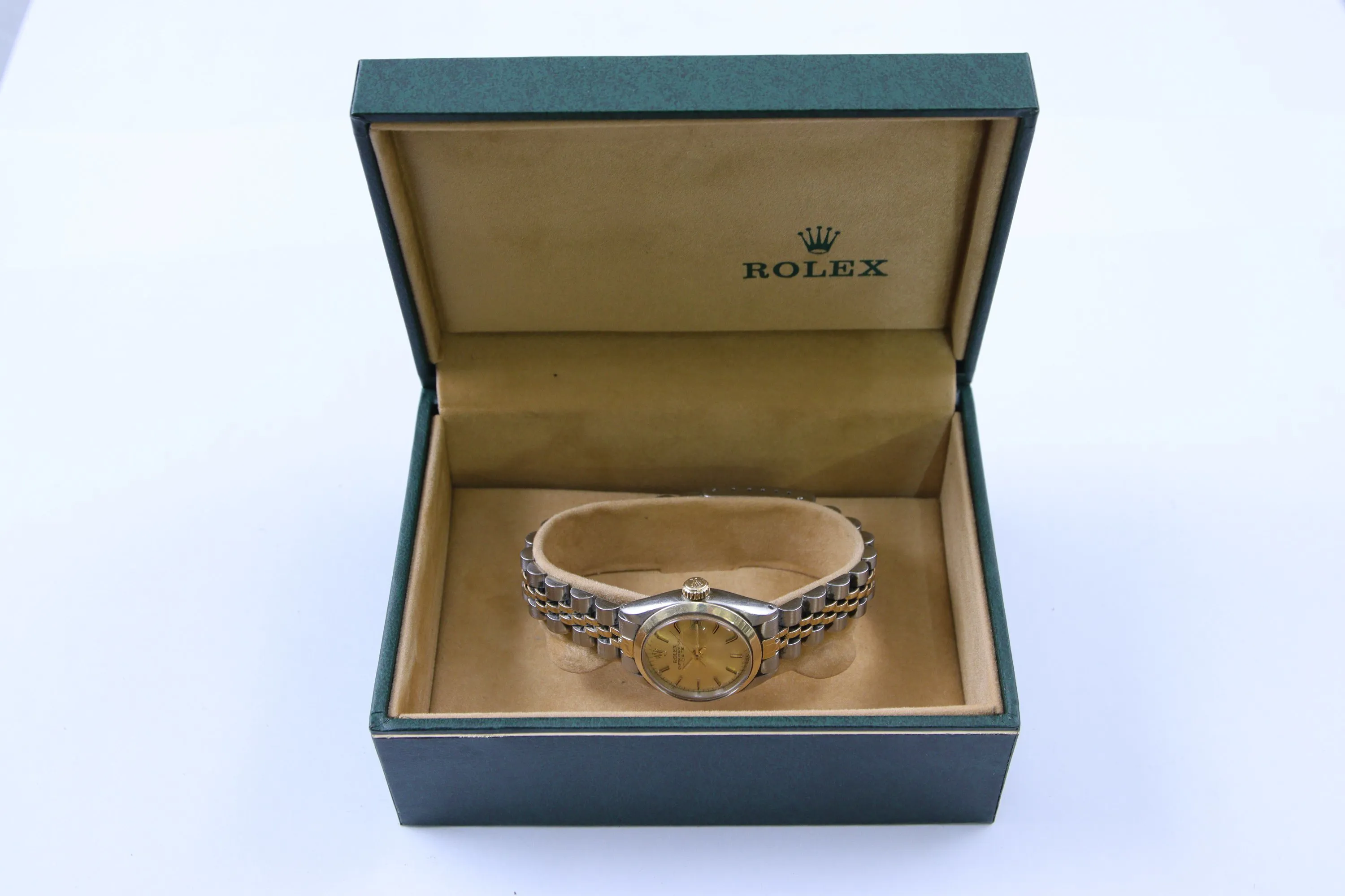 Rolex Oyster Perpetual Date 69163 26mm Stainless steel & gold Champagne 2