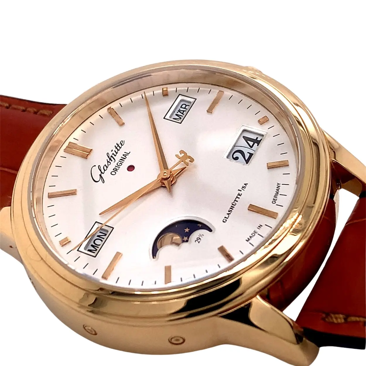 Glashütte Senator 39-50-01-11-04 39mm Rose gold Silver 6