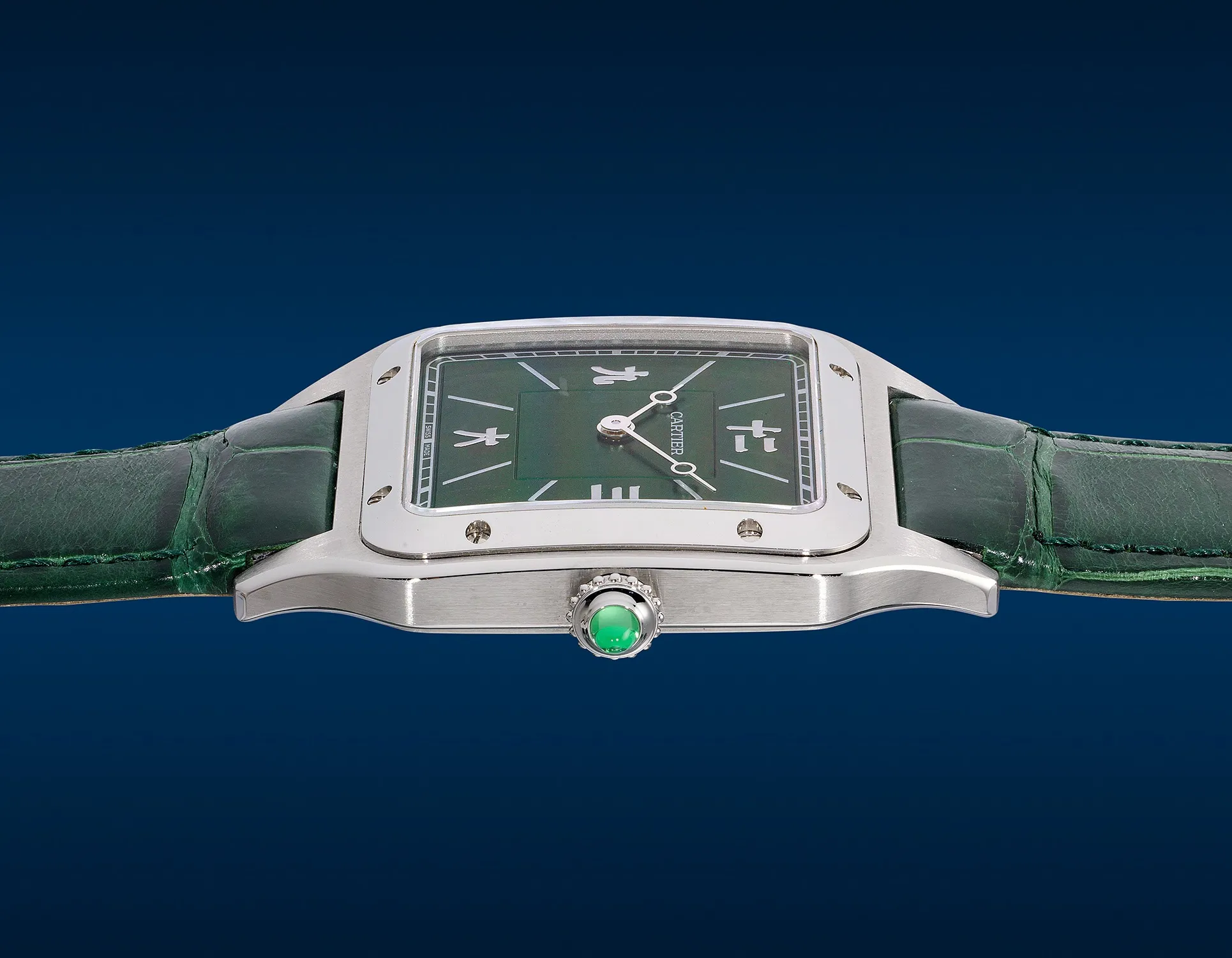 Cartier Santos Dumont L "Les Flaneurs" WSSA0066 31.5mm Stainless steel Green 3