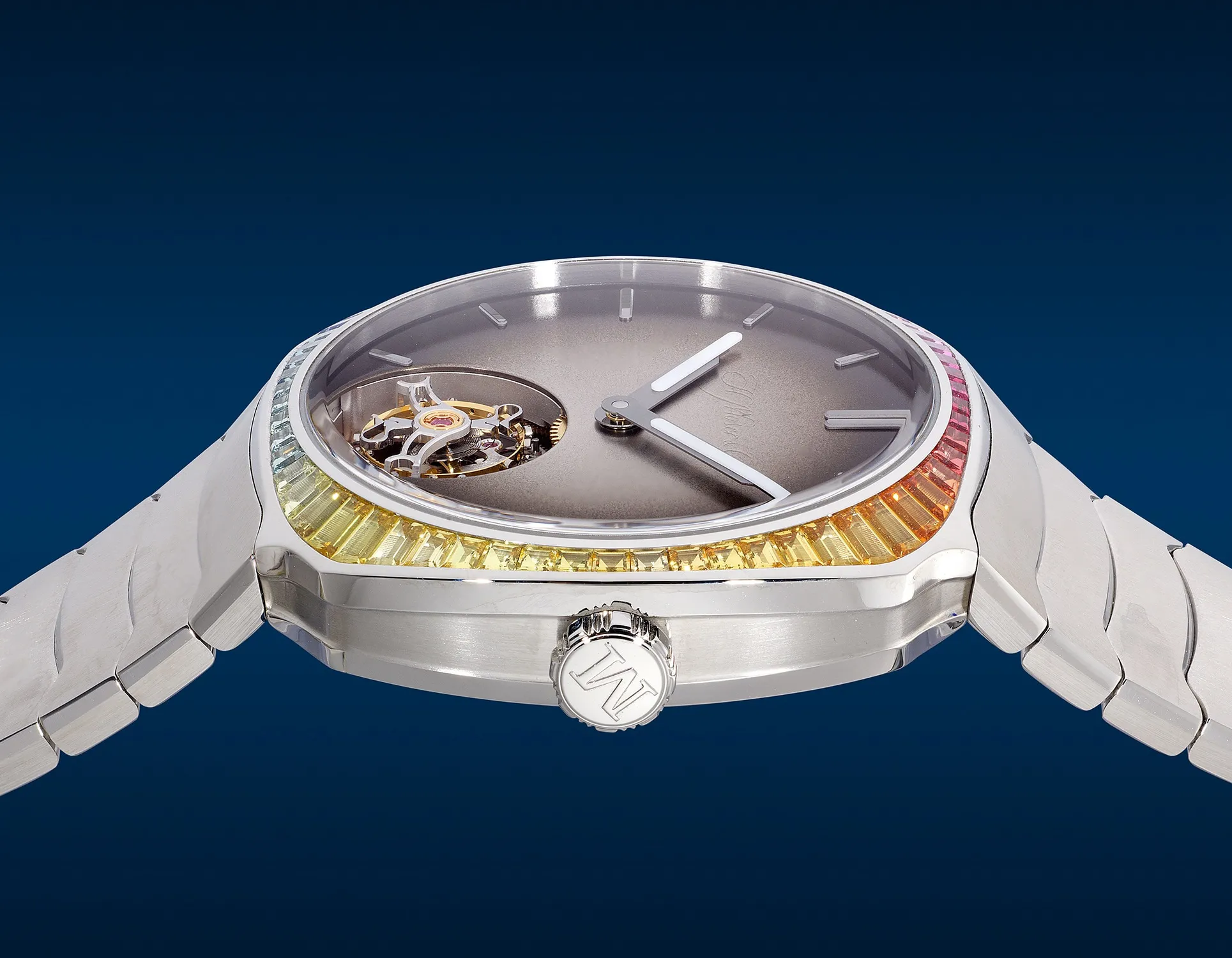 H. Moser & Cie. Streamliner Tourbillon Rainbow 6804-1201 40mm Stainless steel and Sapphire Gray 3