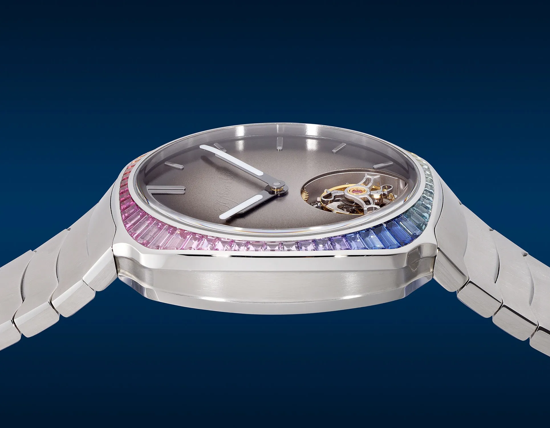 H. Moser & Cie. Streamliner Tourbillon Rainbow 6804-1201 40mm Stainless steel and Sapphire Gray 4