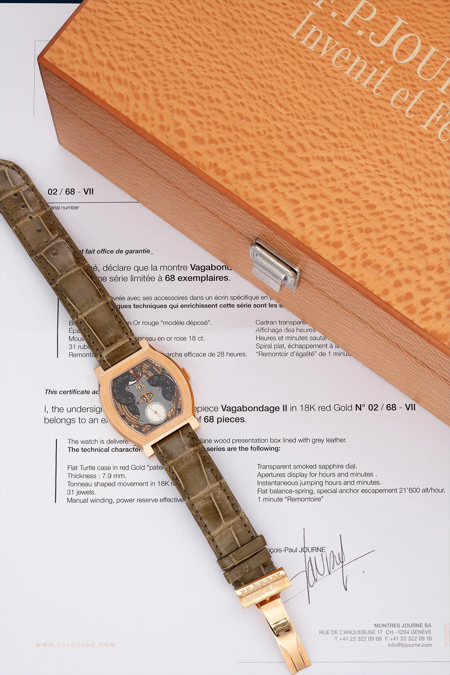 F.P. Journe Vagabondage II 45mm Rose gold Semi-skeletonised 1