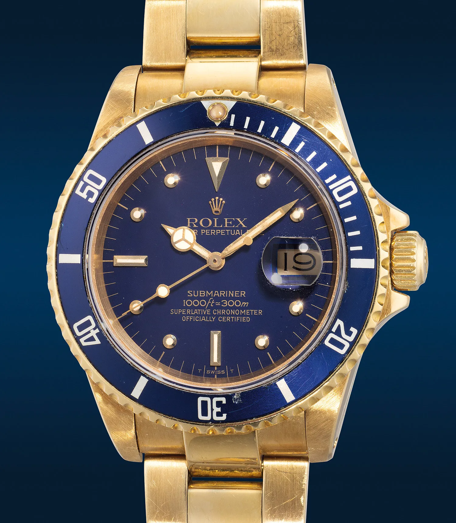 Rolex Submariner 16808 40mm Yellow gold Blue
