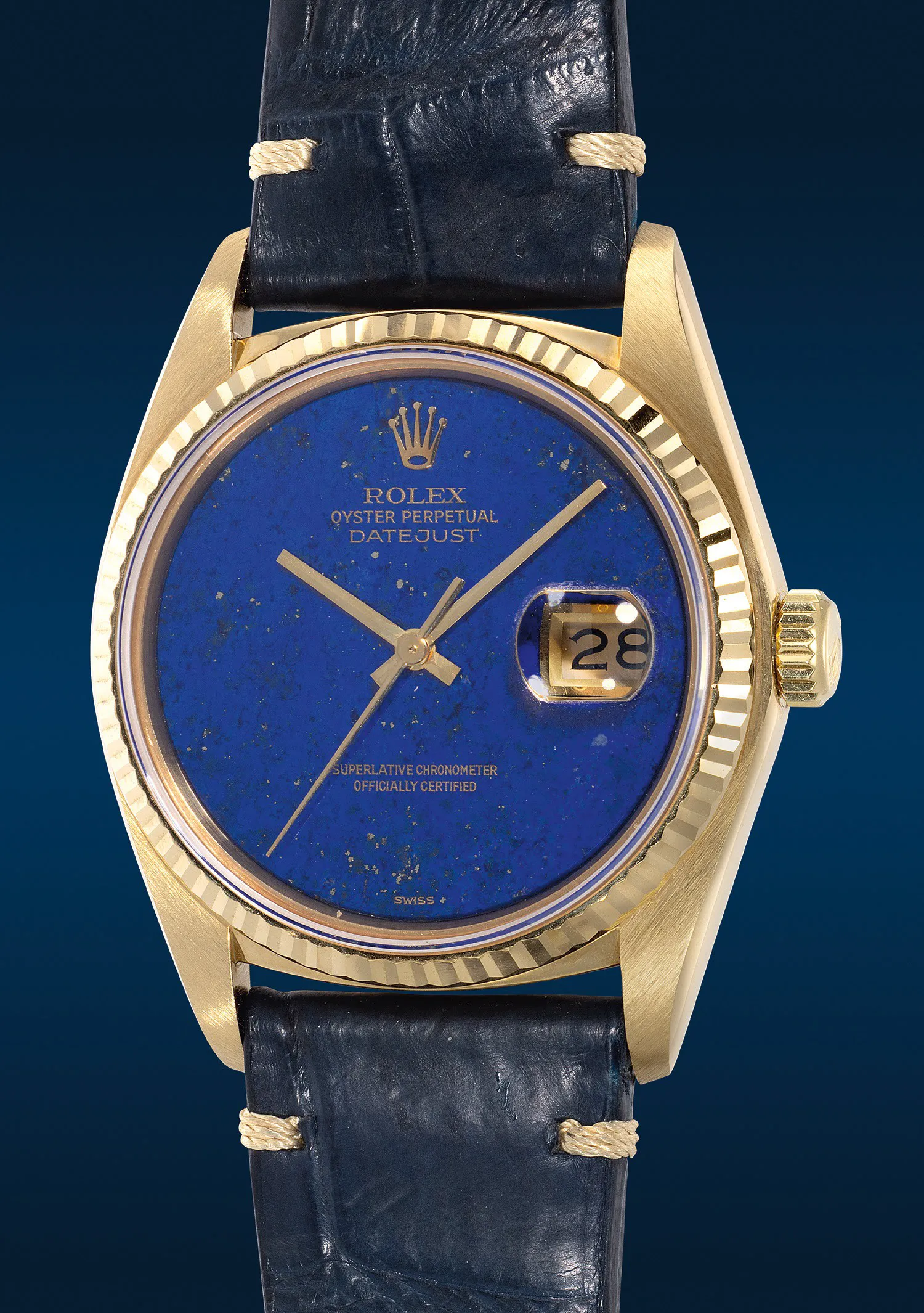 Rolex Datejust 36 16018 36mm Yellow gold Lapis lazuli