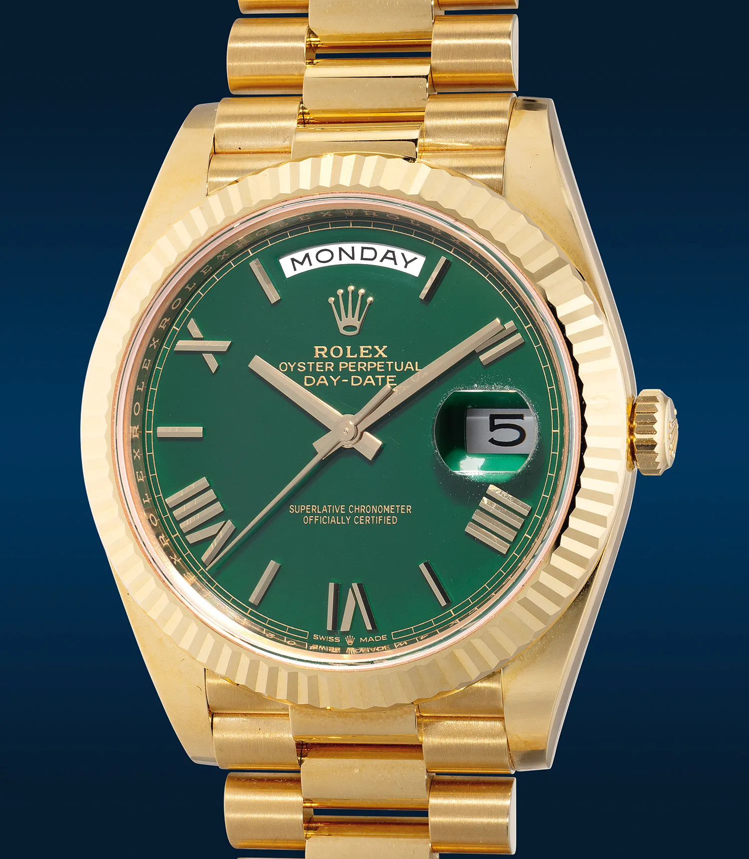 Rolex Day-Date 40 228238 40mm Yellow gold Green