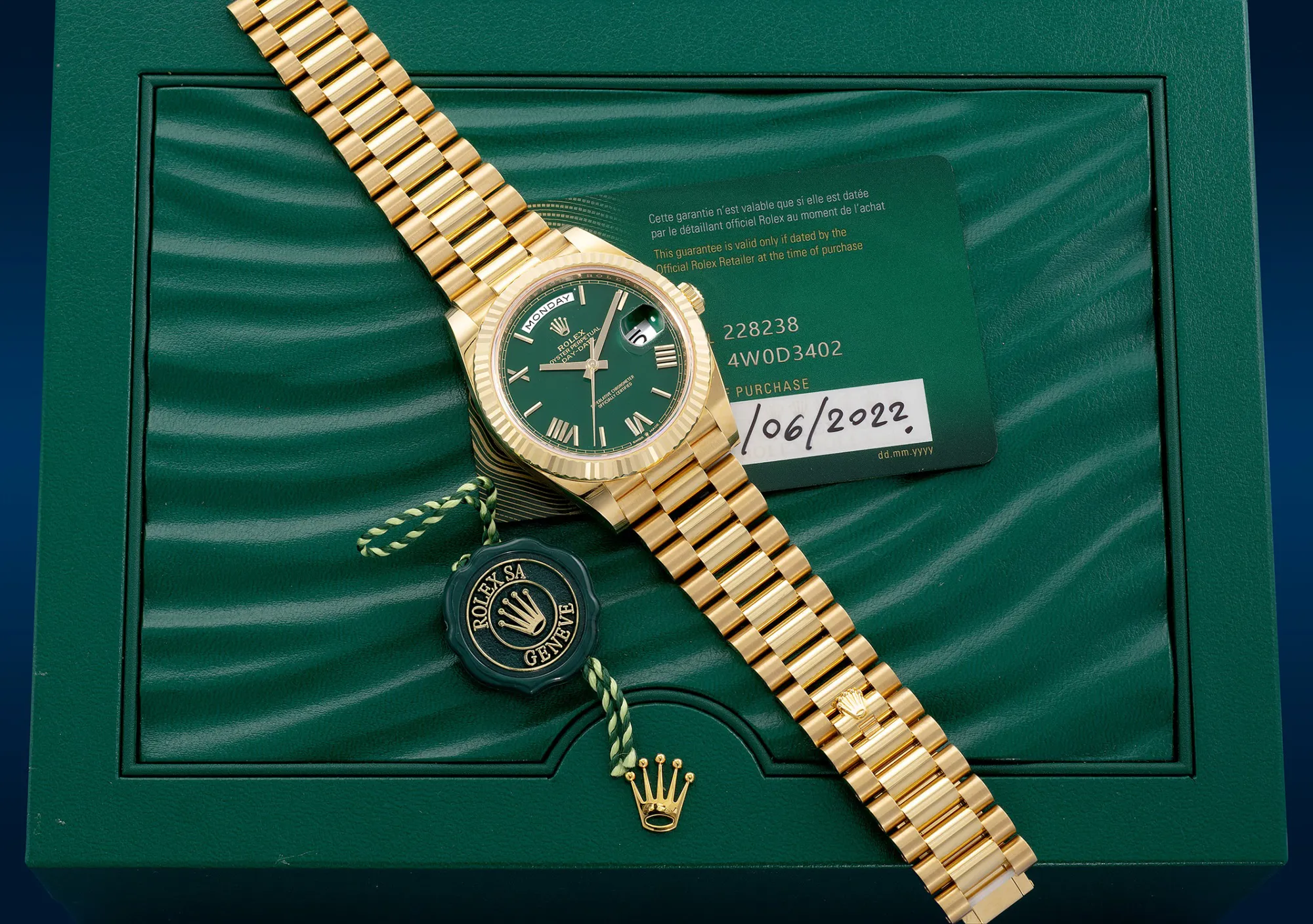 Rolex Day-Date 40 228238 40mm Yellow gold Green 1