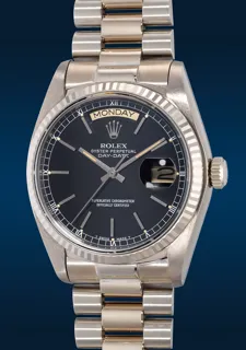 Rolex Day-Date 36 18039 White gold Black